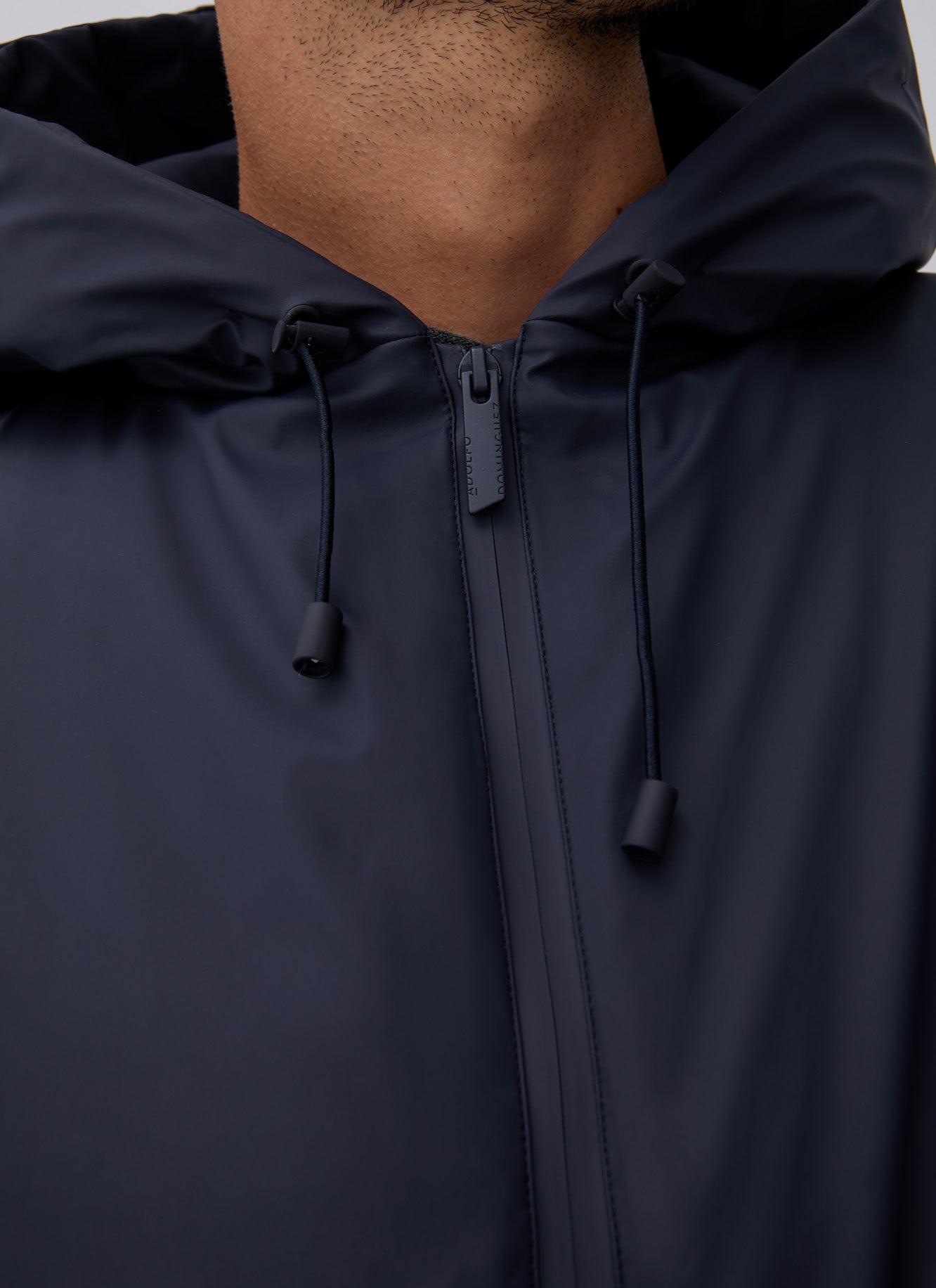 Navy Blue Padded And Gummed Parka