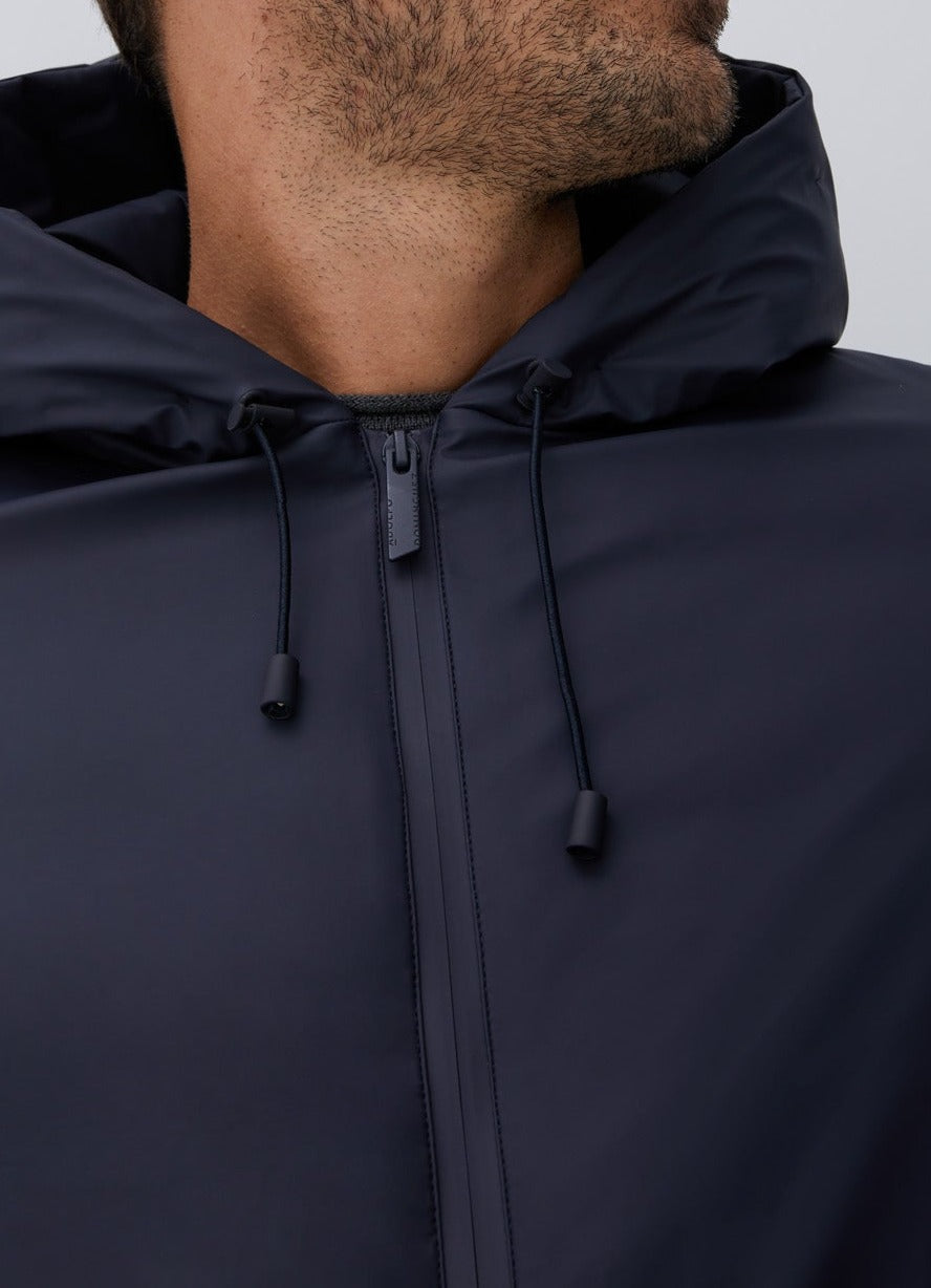 Navy Blue Padded And Gummed Parka