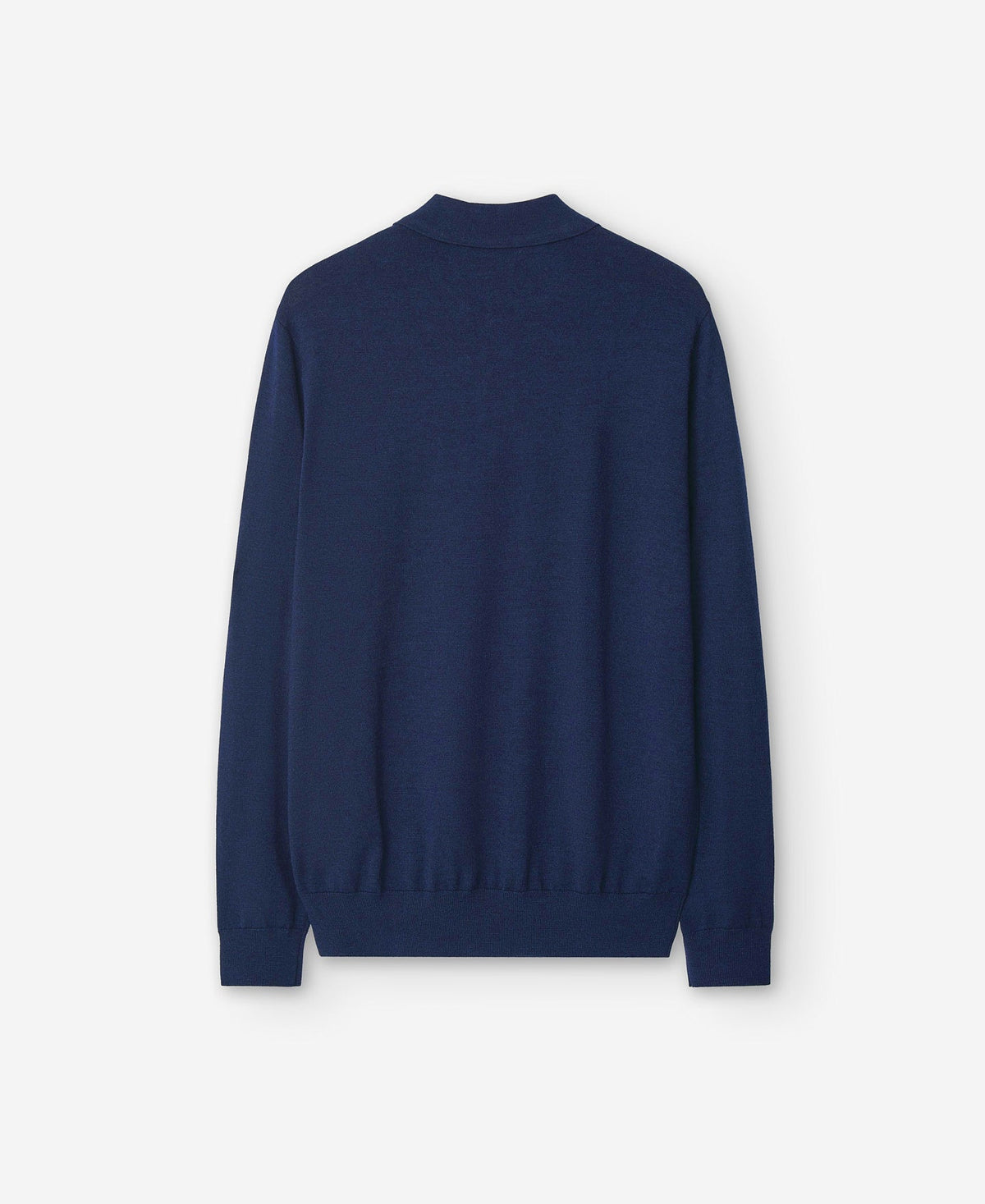 Navy Blue Merino Wool Men's Polo Shirt