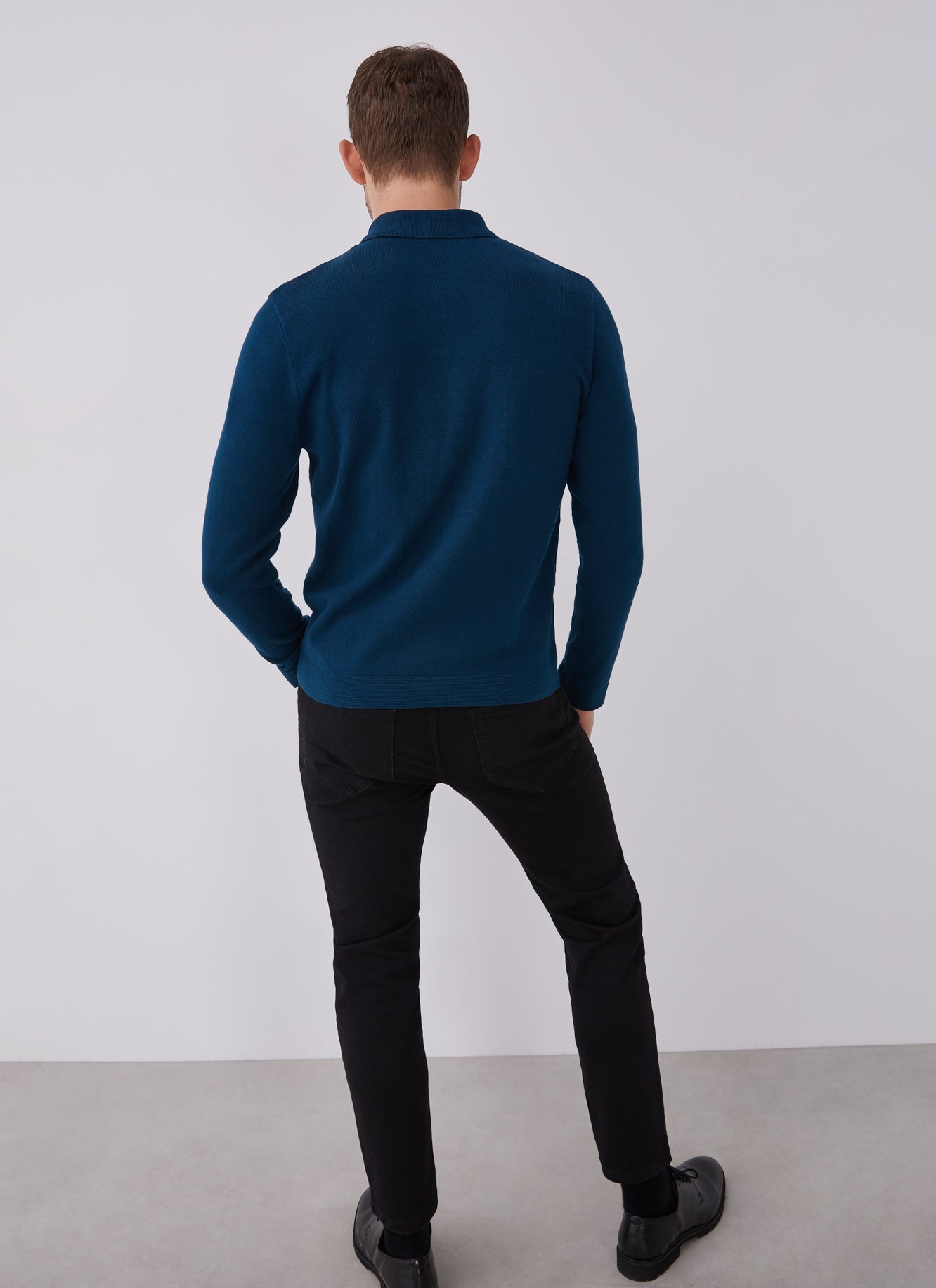 Lagoon Long Sleeve Cotton Polo Shirt