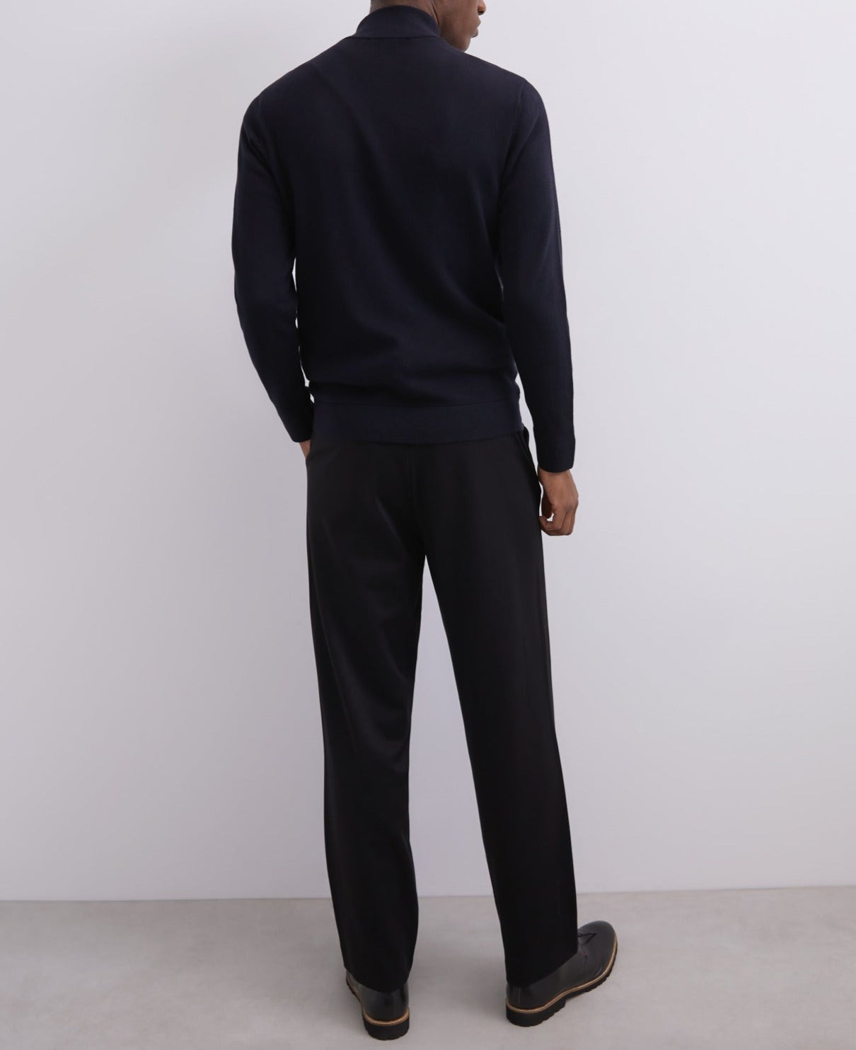 Navy Blue Cardigan In Cotton With Pockets