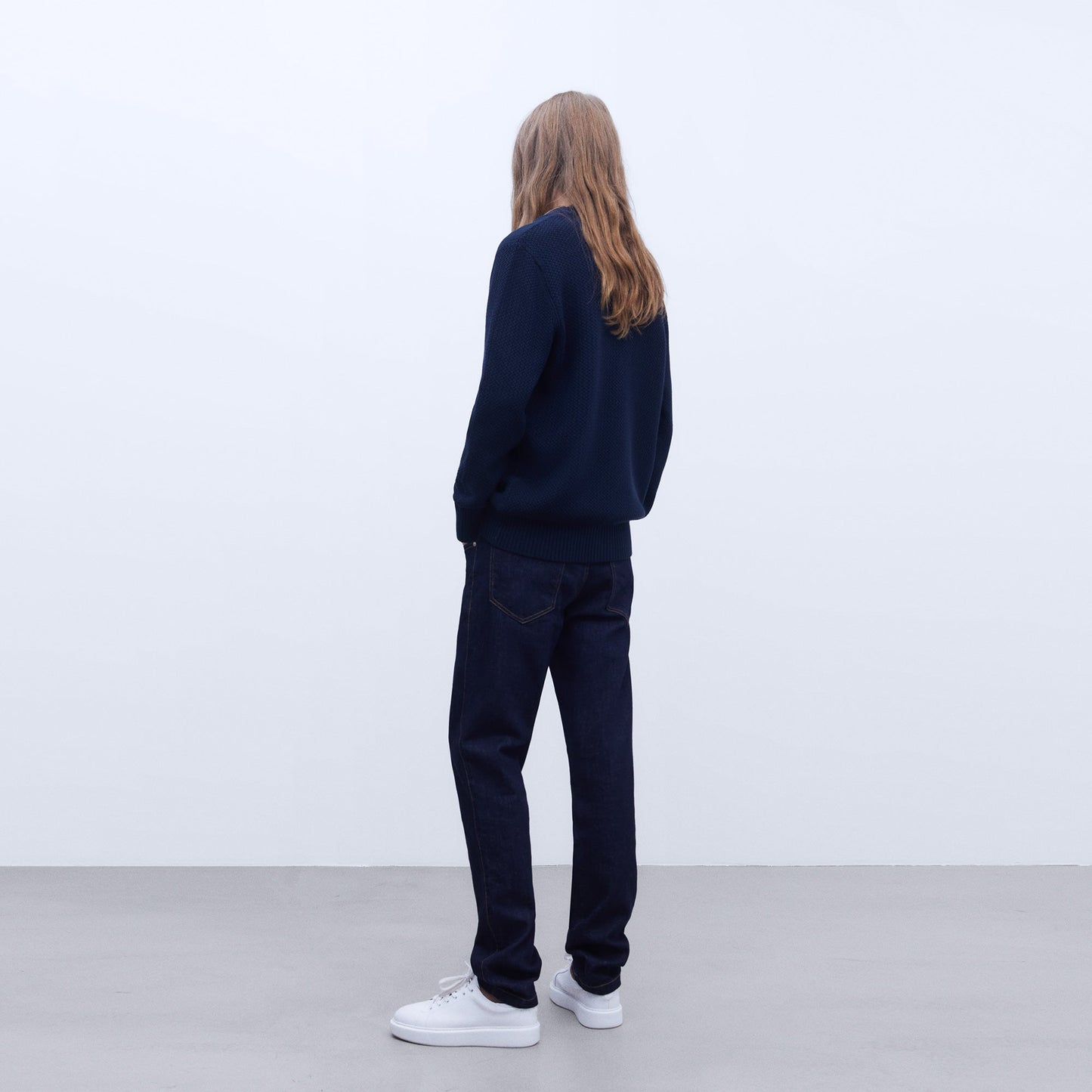 Elegant Navy Cotton Cardigan