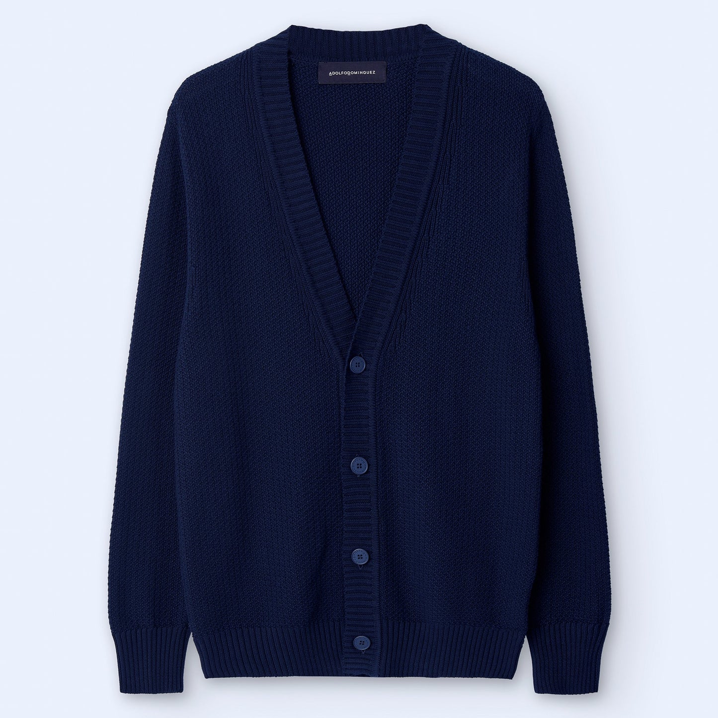 Elegant Navy Cotton Cardigan