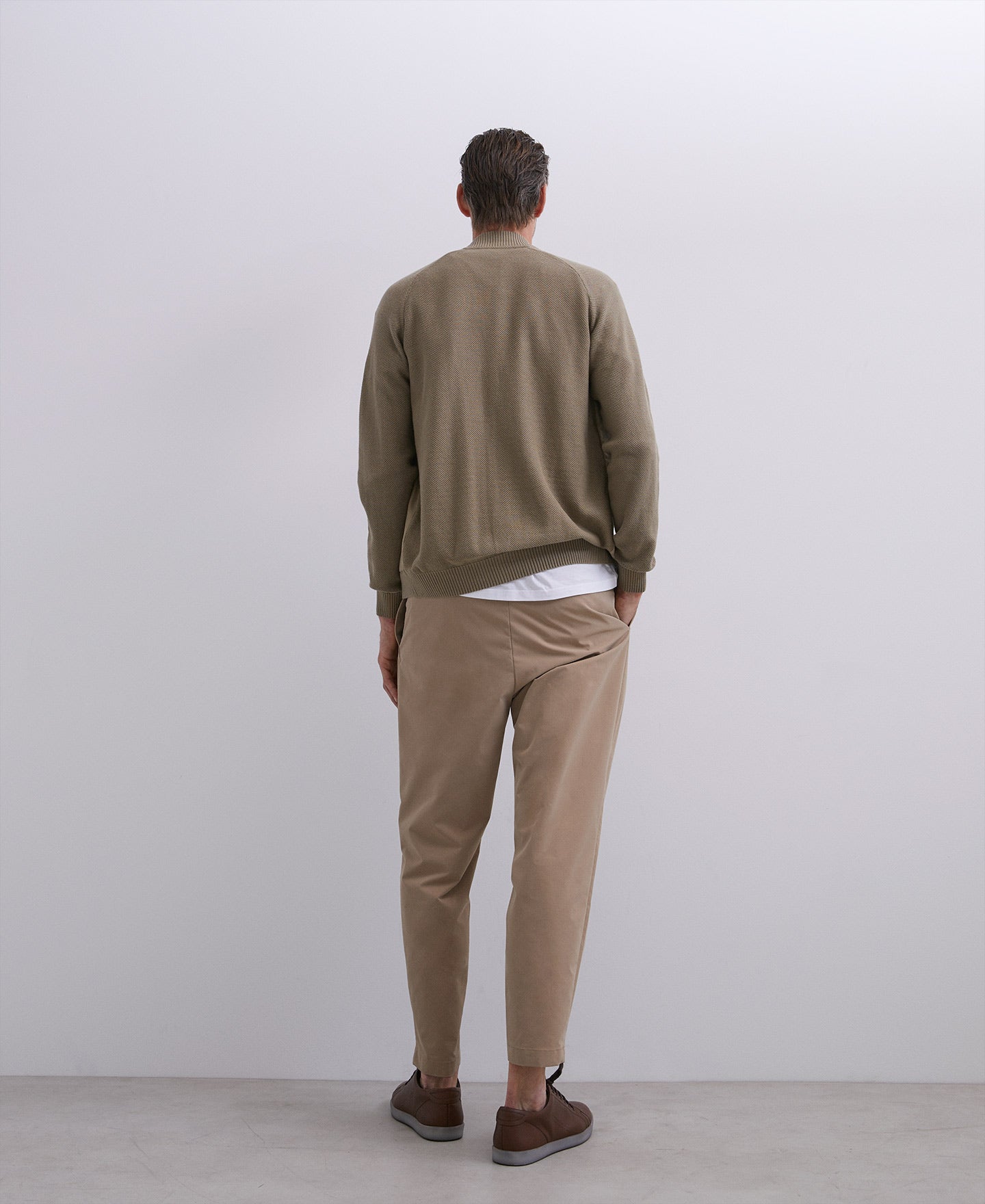 Ike Green Cardigan With Varsity Collar