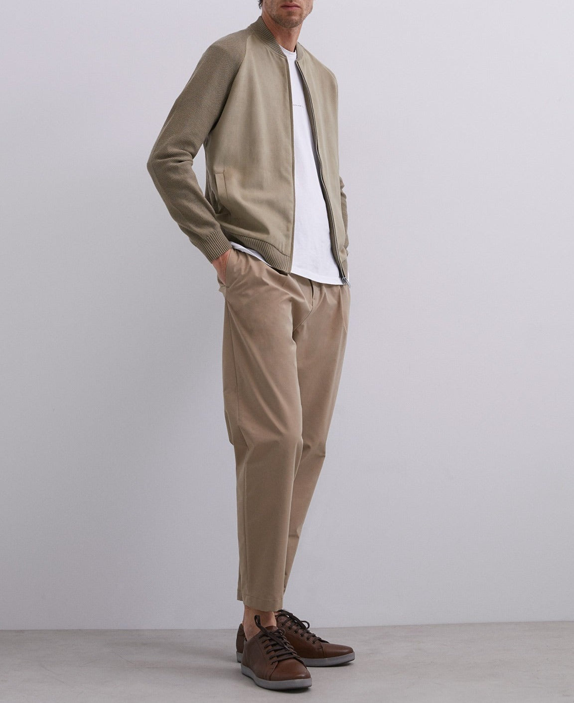 Ike Green Cardigan With Varsity Collar