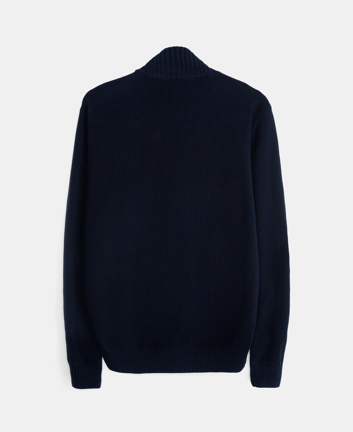 Navy Blue Cotton And Vegan Suede Cardigan