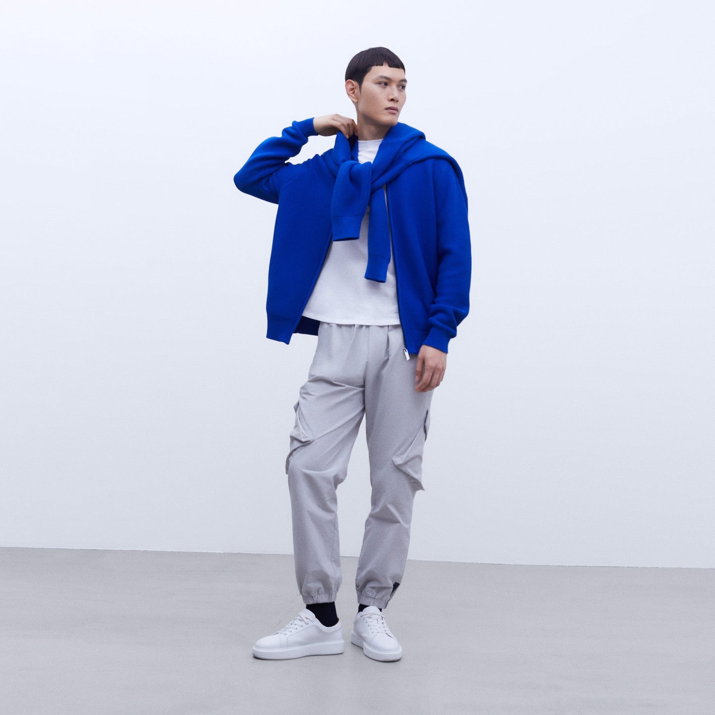 Cobalt Knit Bomber