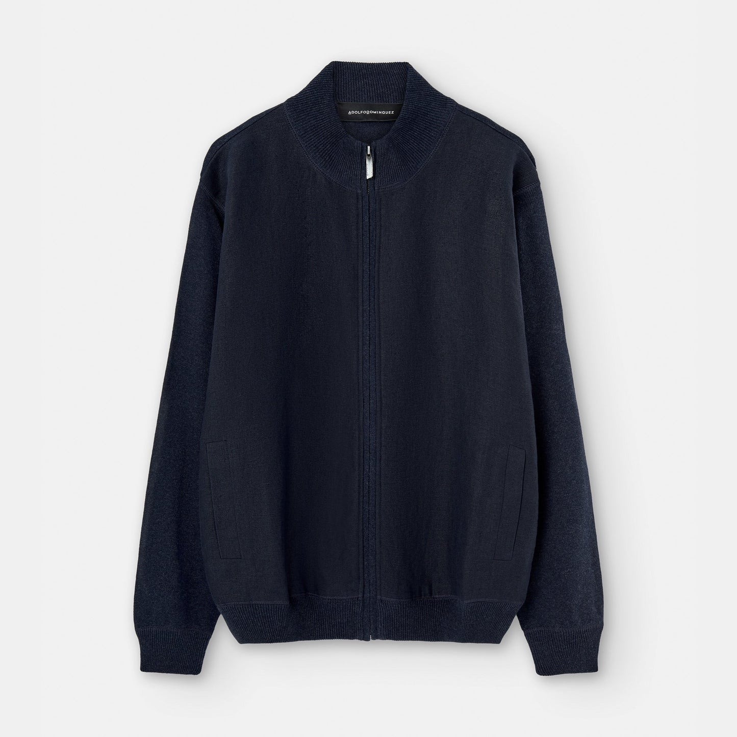 Navyblue Knitted Jacket In Linen And Cotton