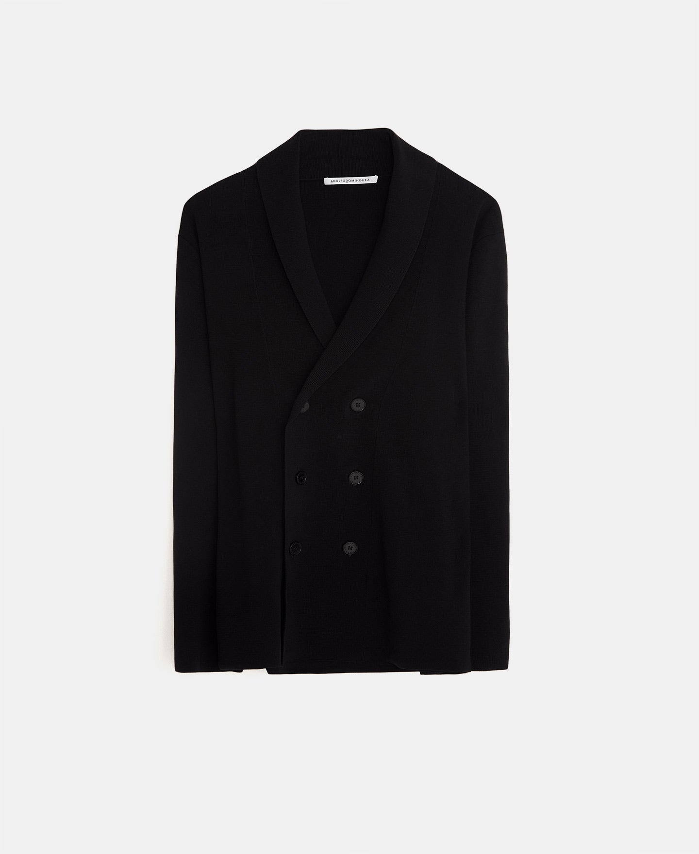 Black Cotton Knit Blazer