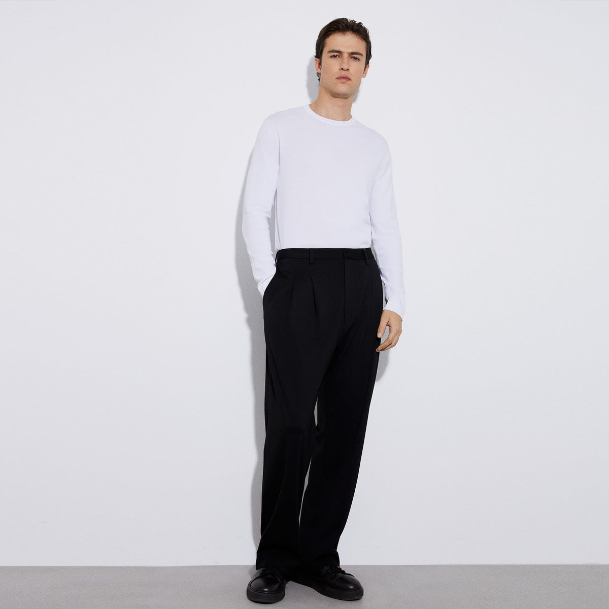White Viscose & Recycled Nylon Knitted Sweater