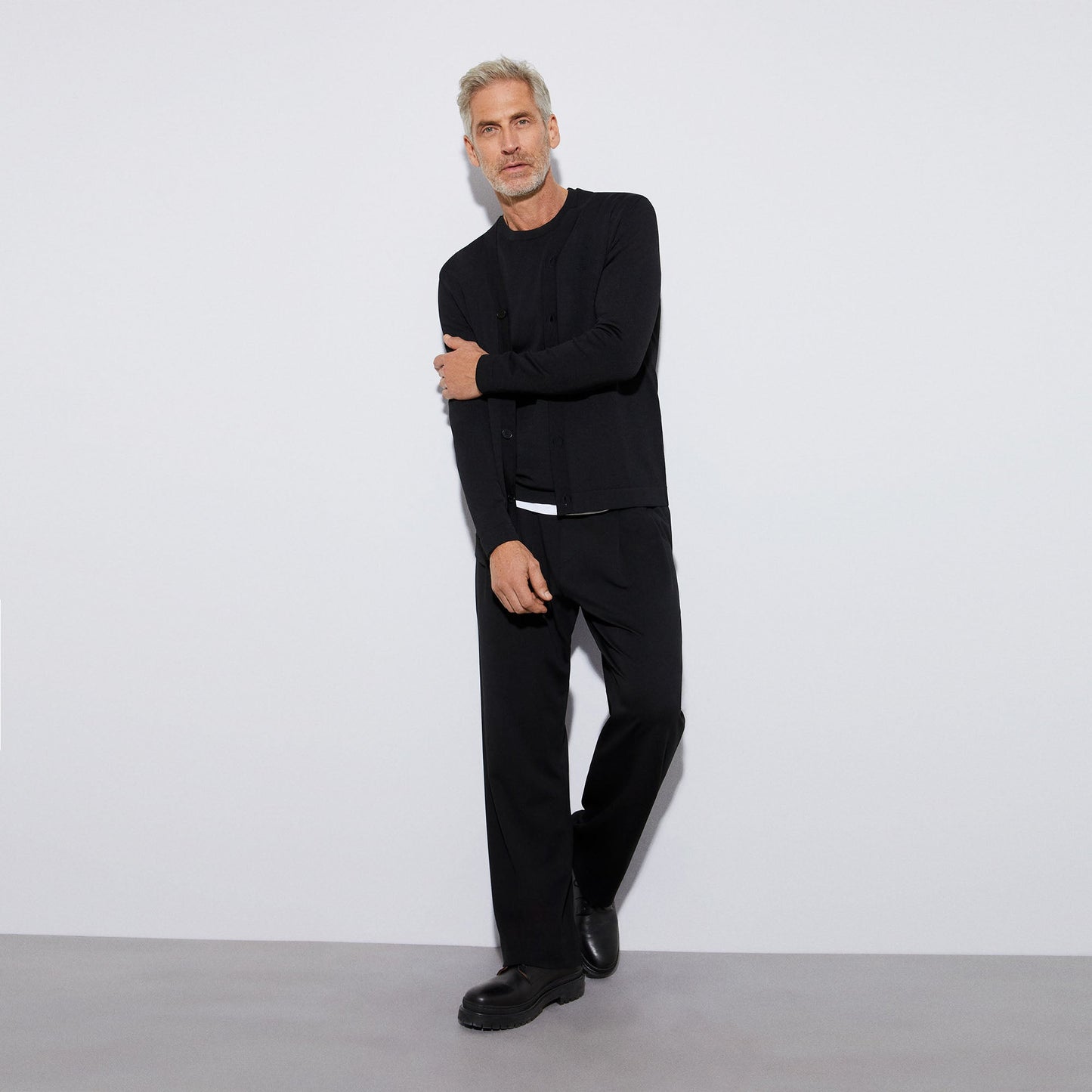 Black Viscose & Recycled Nylon Knitted Sweater