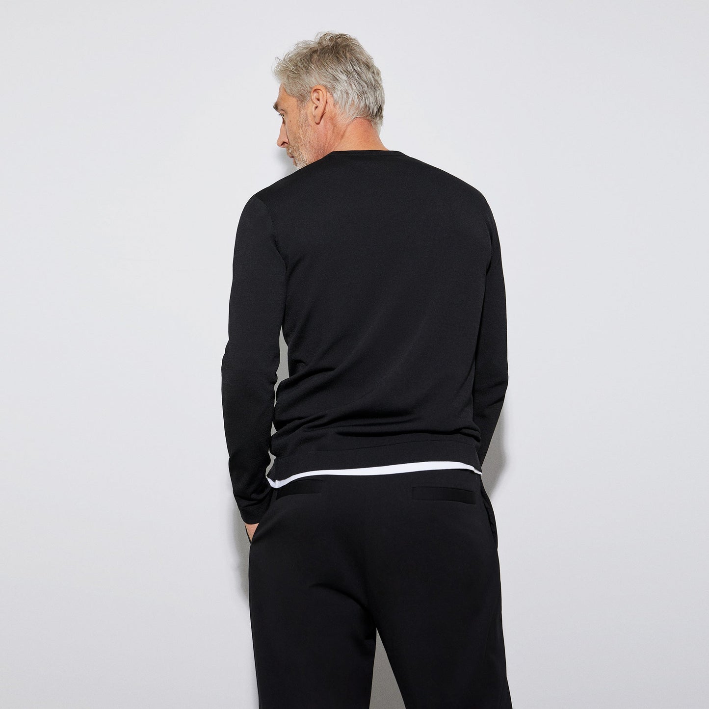 Black Viscose & Recycled Nylon Knitted Sweater