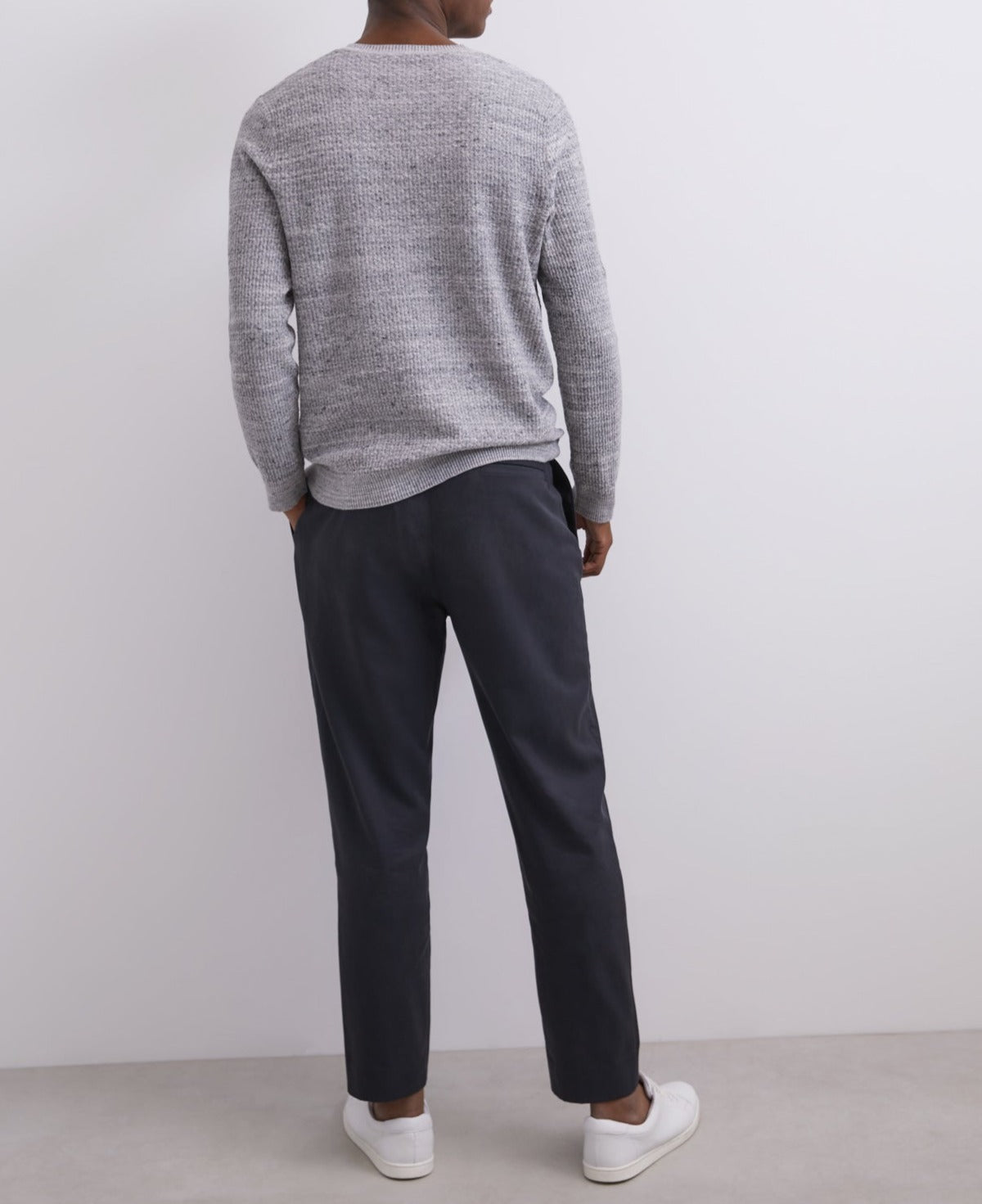 Grey Organic Cotton Crew Neck Sweater