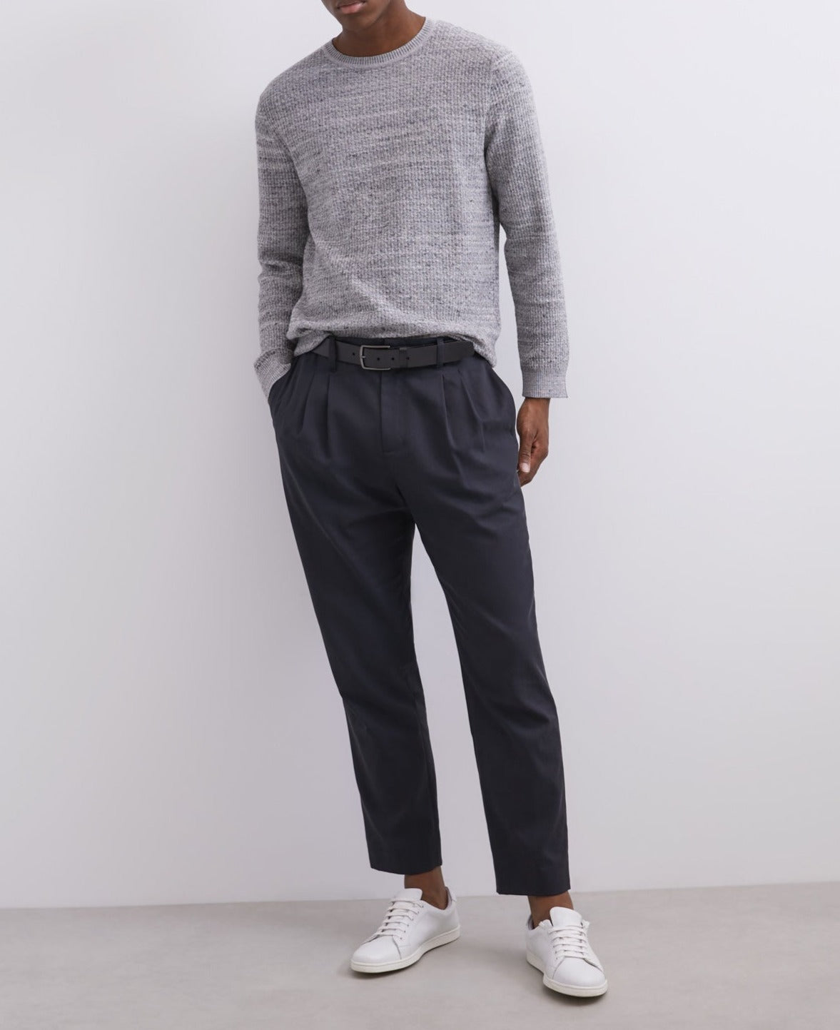 Grey Organic Cotton Crew Neck Sweater