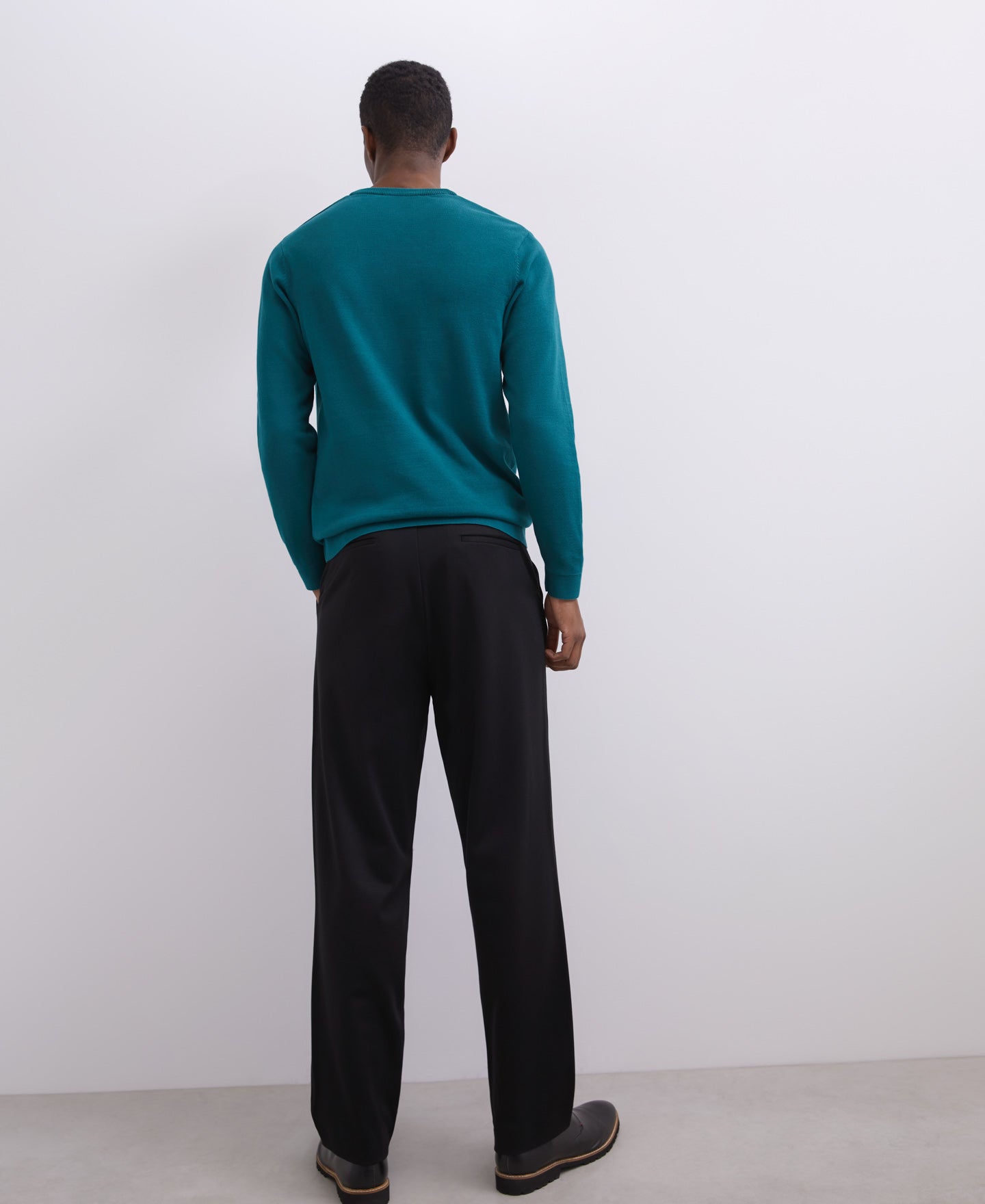 Green V-Neck Cotton Sweater