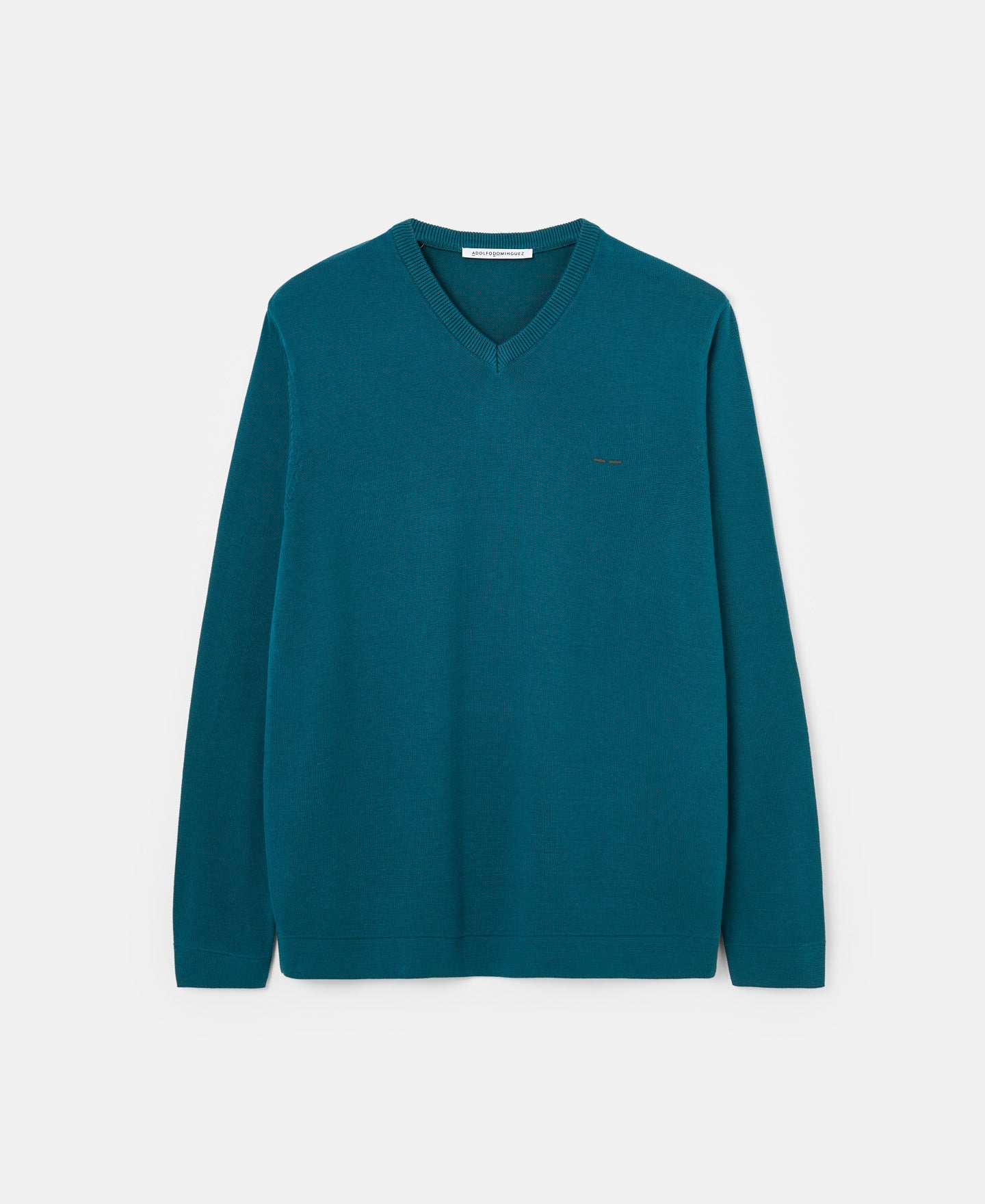 Green V-Neck Cotton Sweater