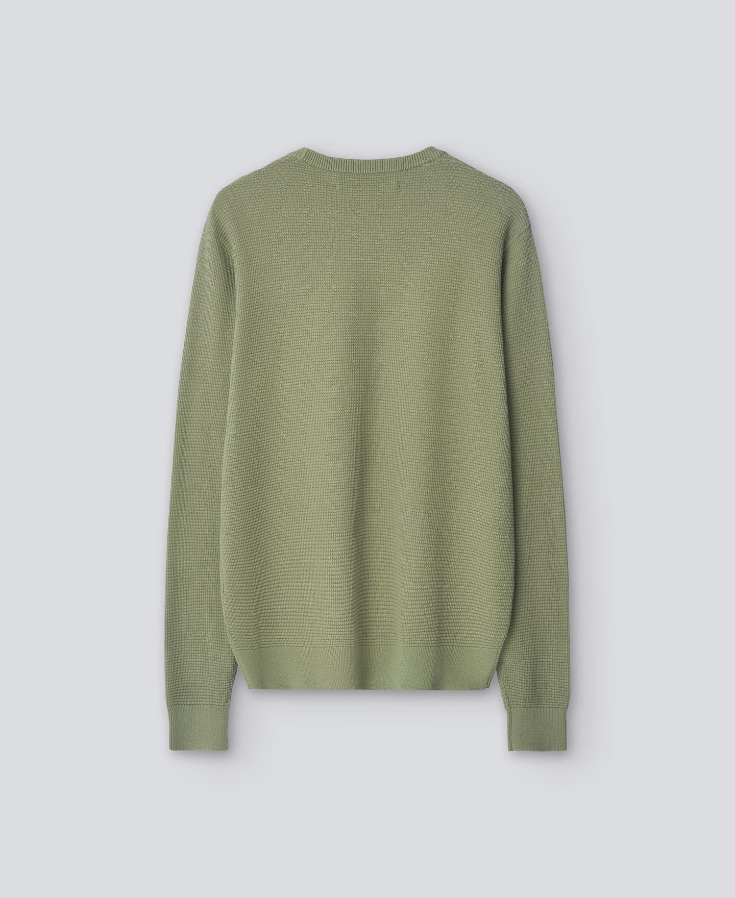 Olive Green Green Cotton Structured Sweater