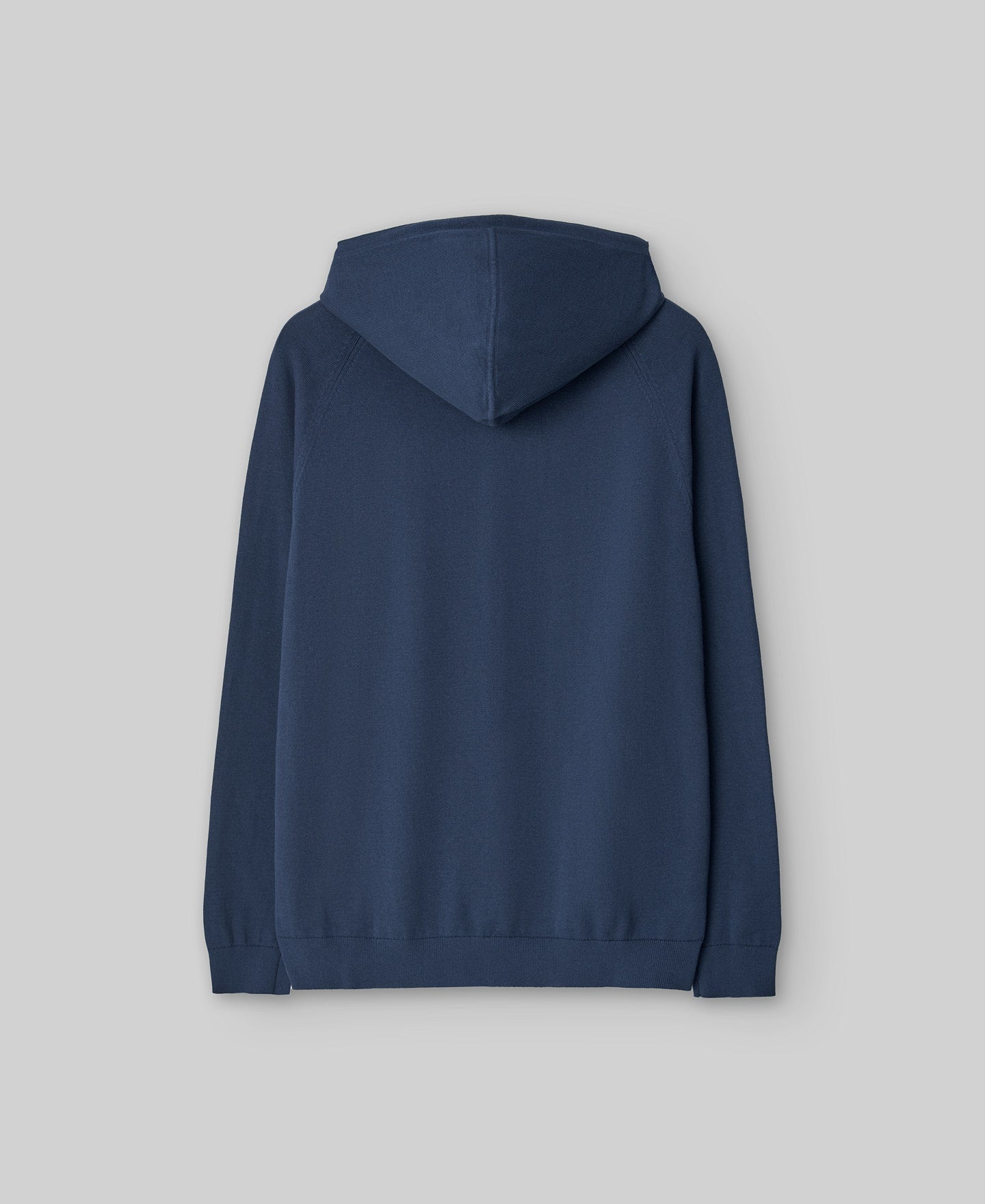 Knit hoodie man in blue/grey