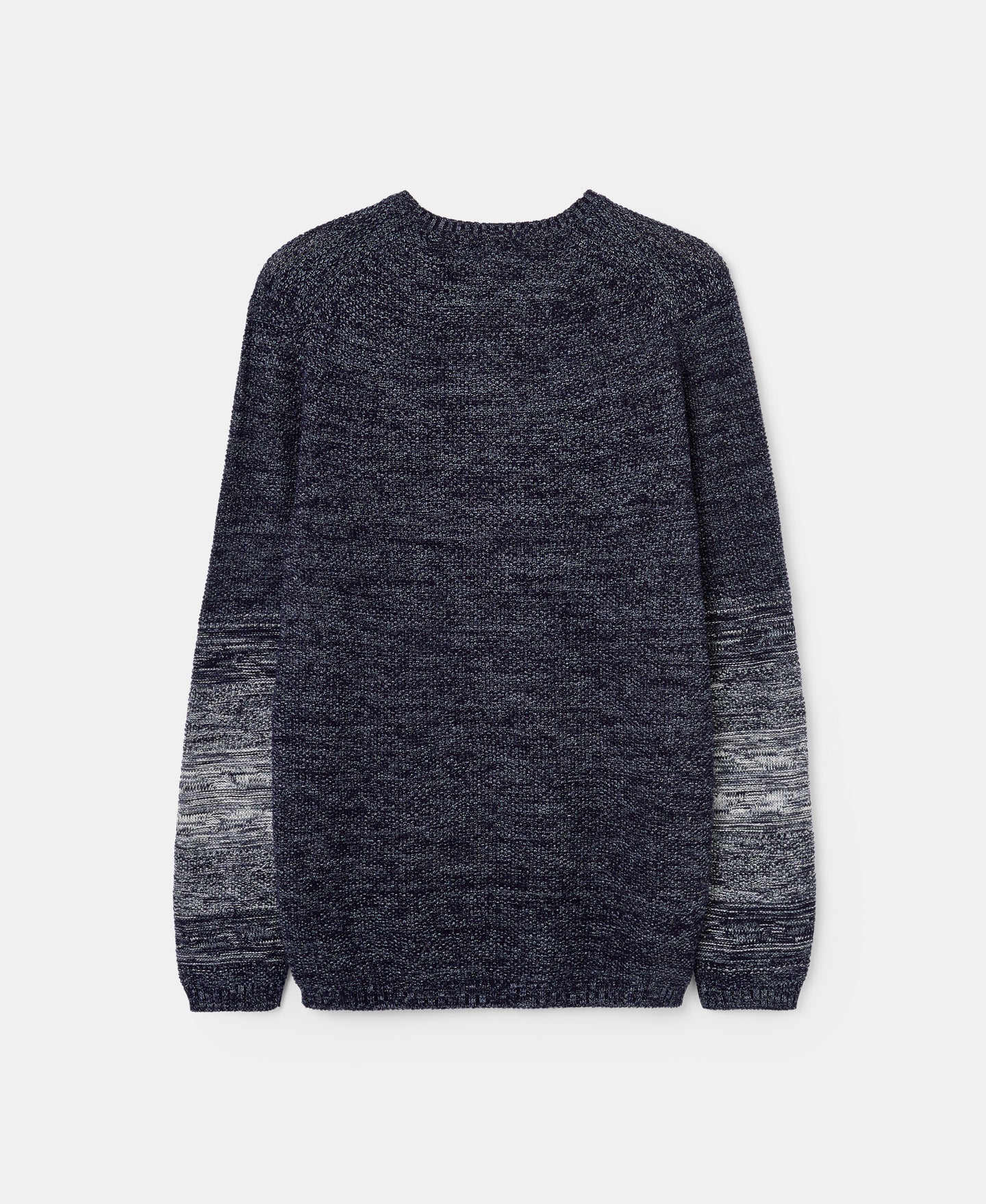 Blue Combined Cotton Crew Neck Sweater