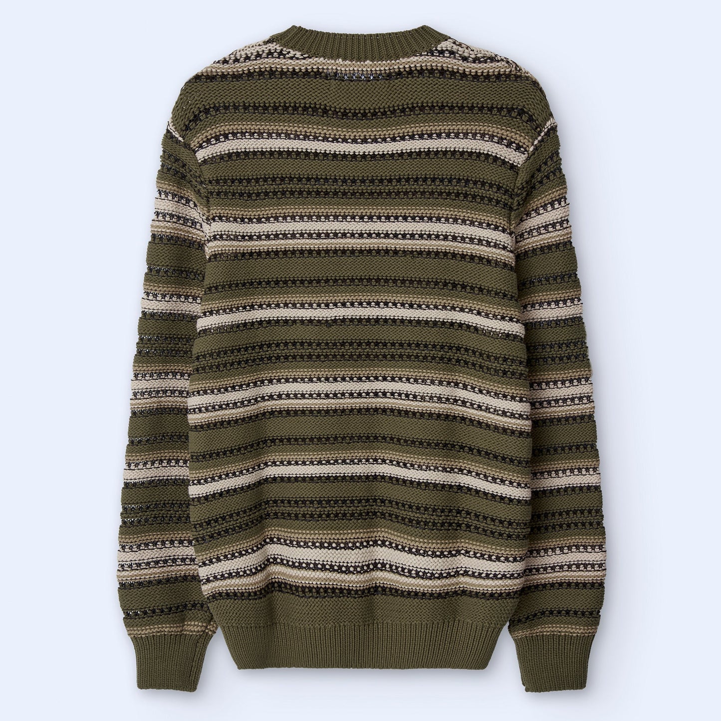 Brown Stripe Crew Neck Sweater