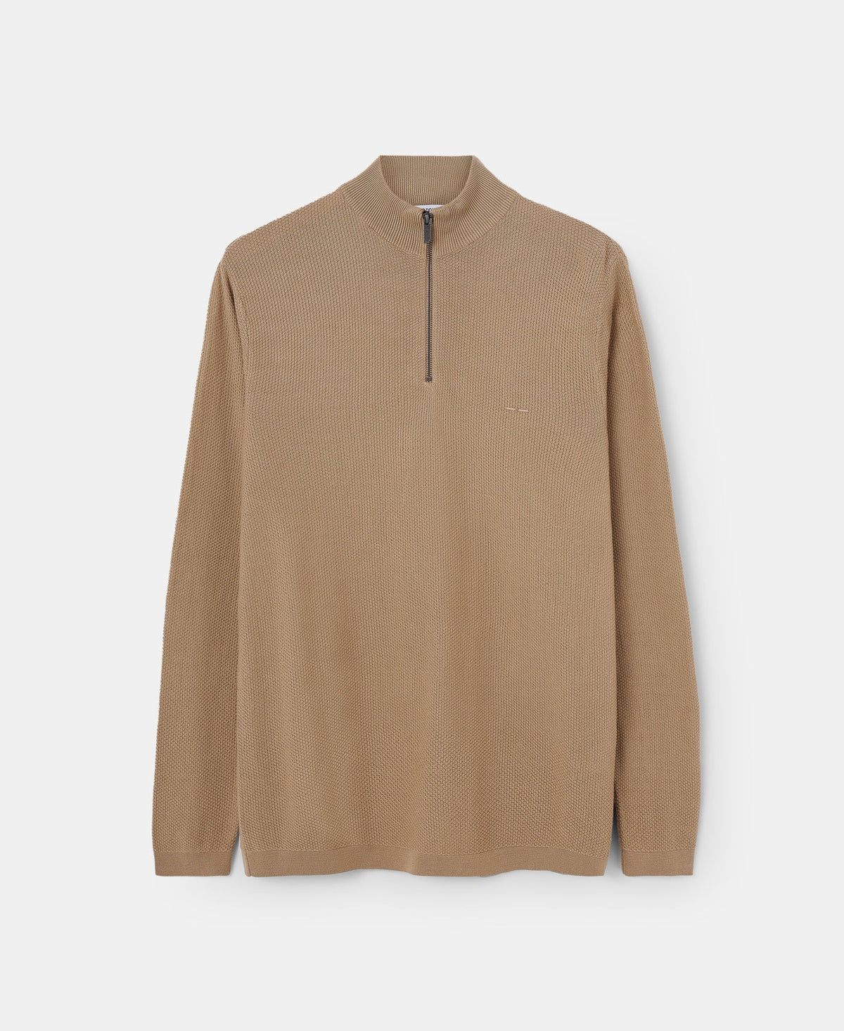 Sand Cotton Perkins Collar Sweater