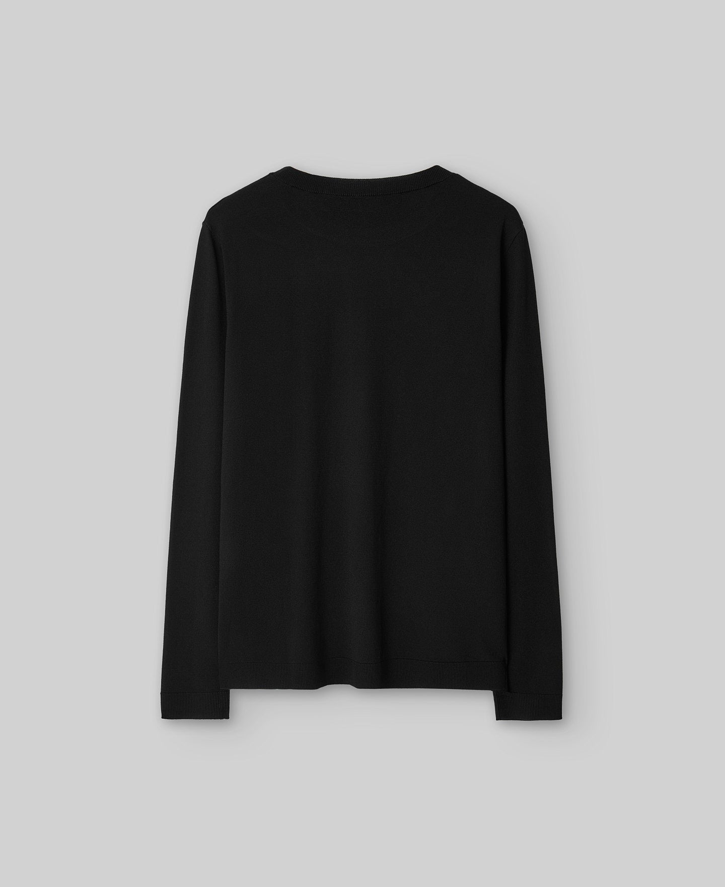 Crew collar sweater man in black