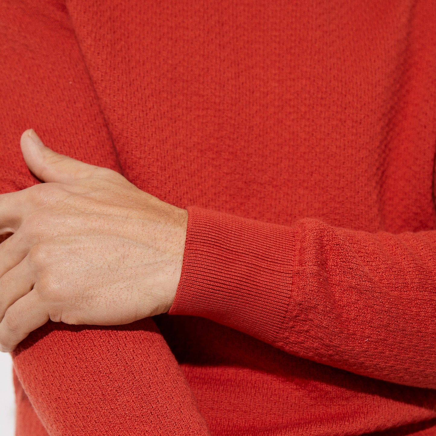 Tile Red Cotton Knit Sweater