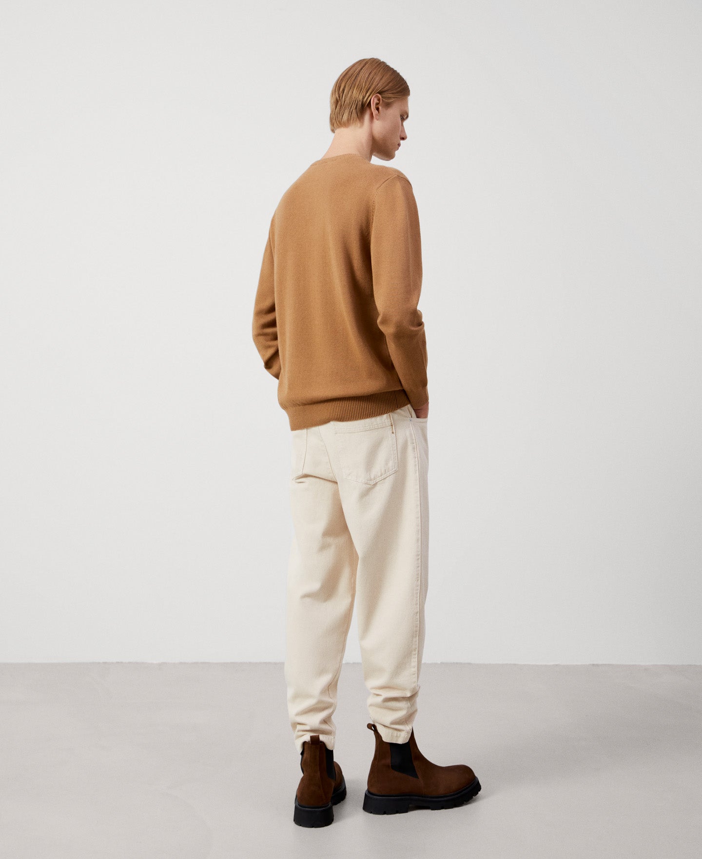 Camel Cotton And Wool Sweater
