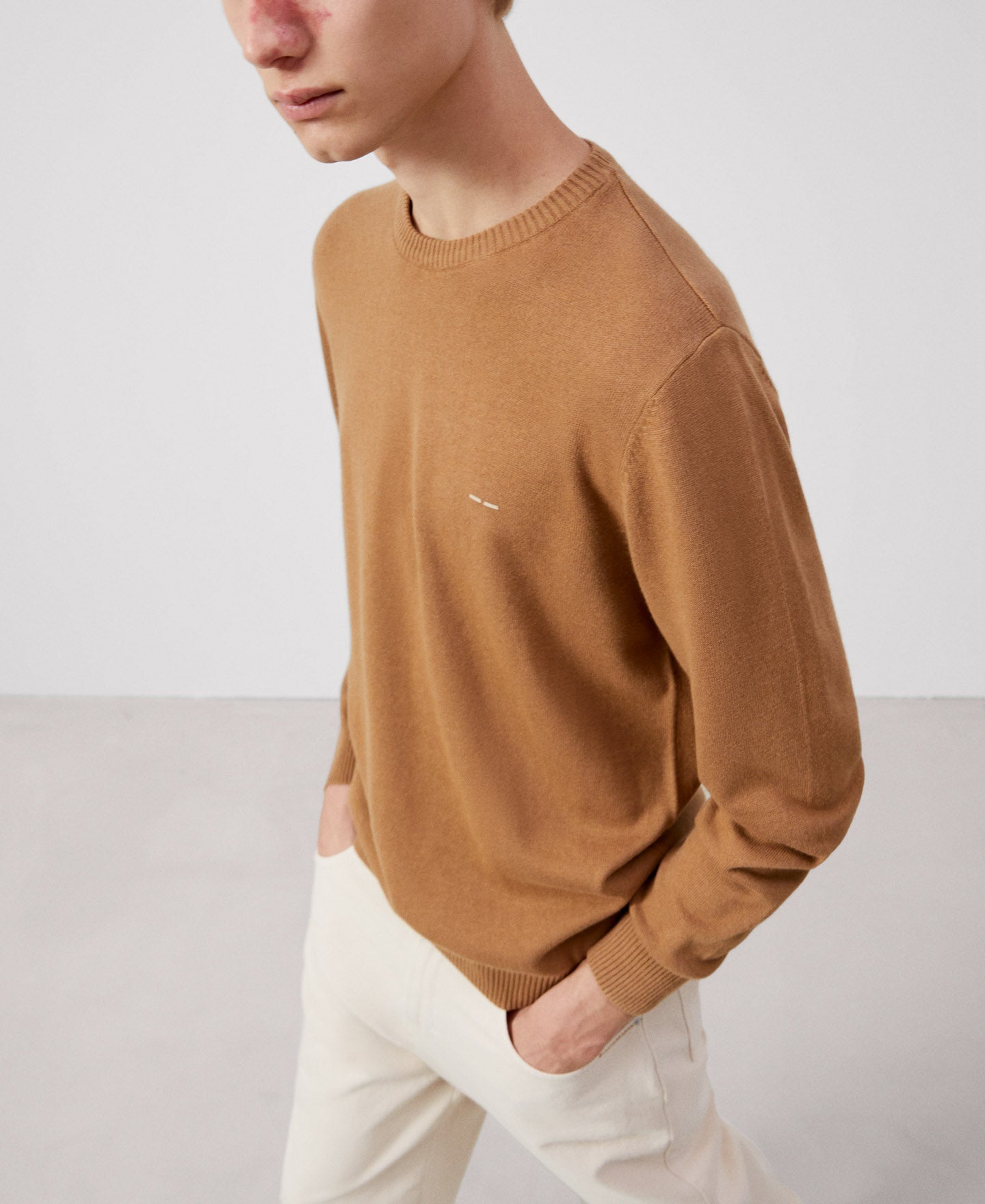 Camel Cotton And Wool Sweater