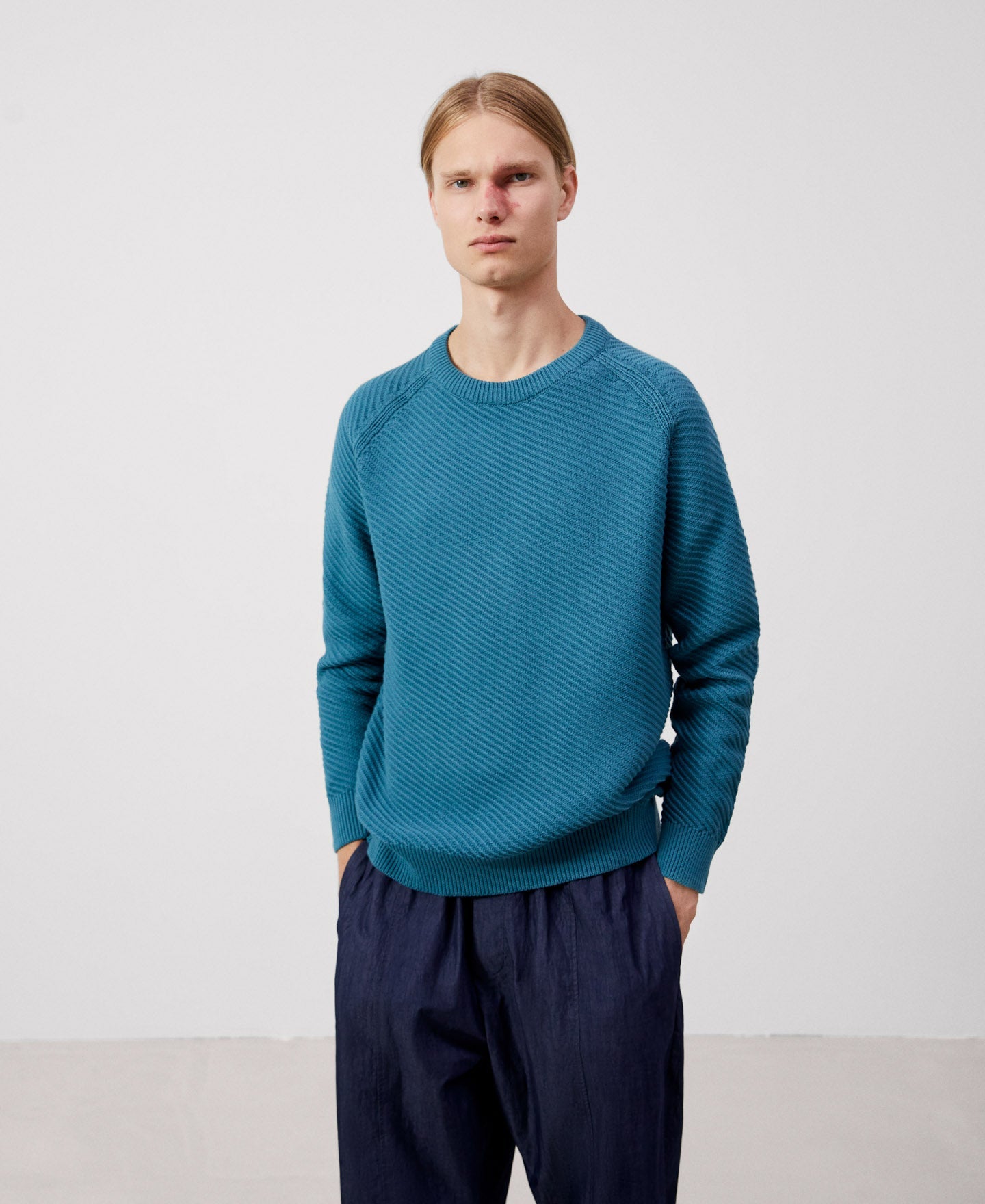 Turquoise Cotton Sweater