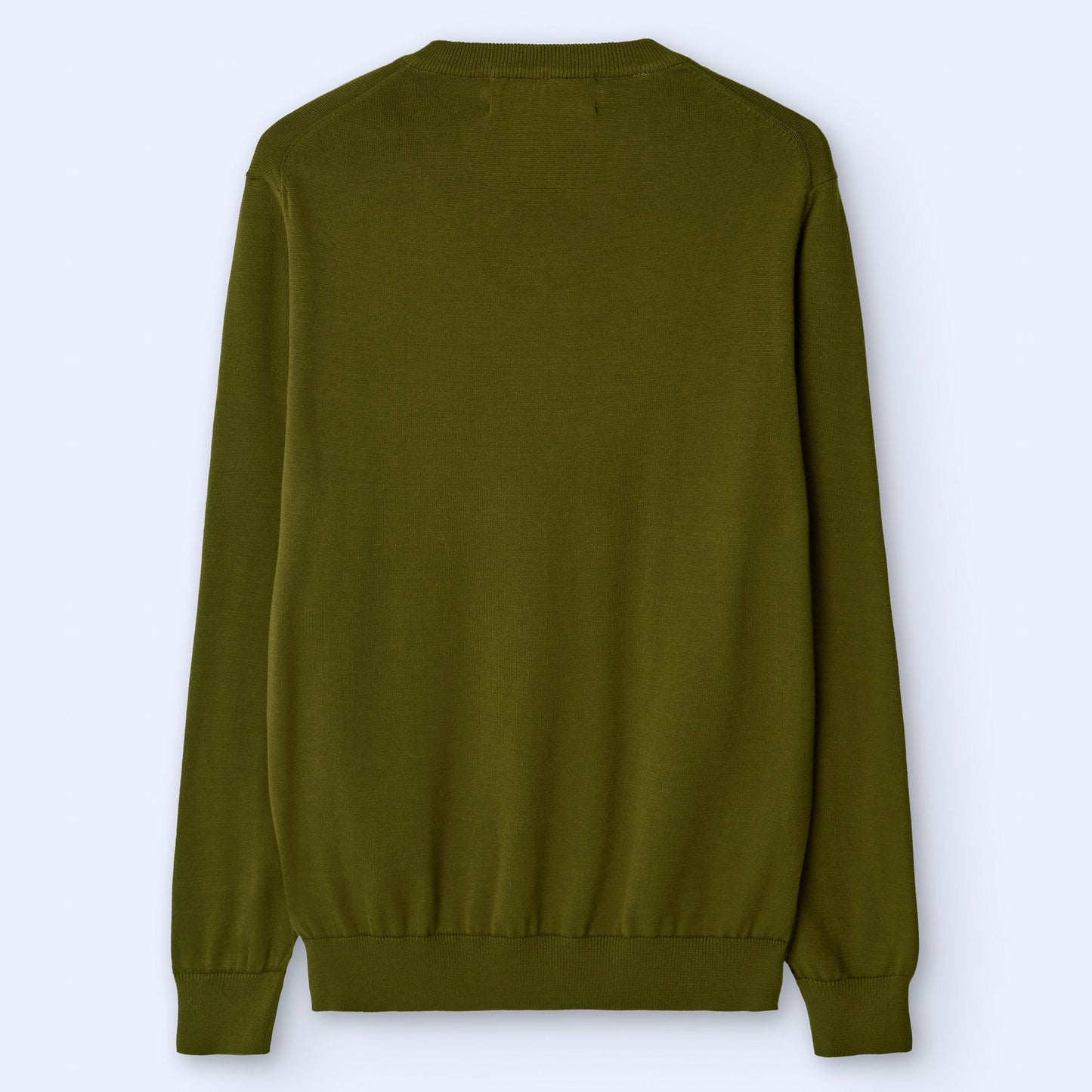 Organic Cotton V-Neck Sweater - Grass Green