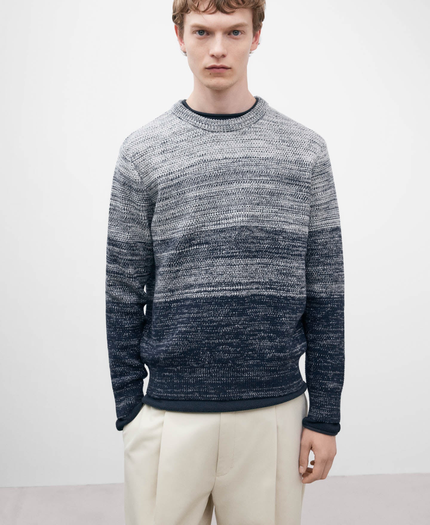 Blue Gradient Cotton Sweater