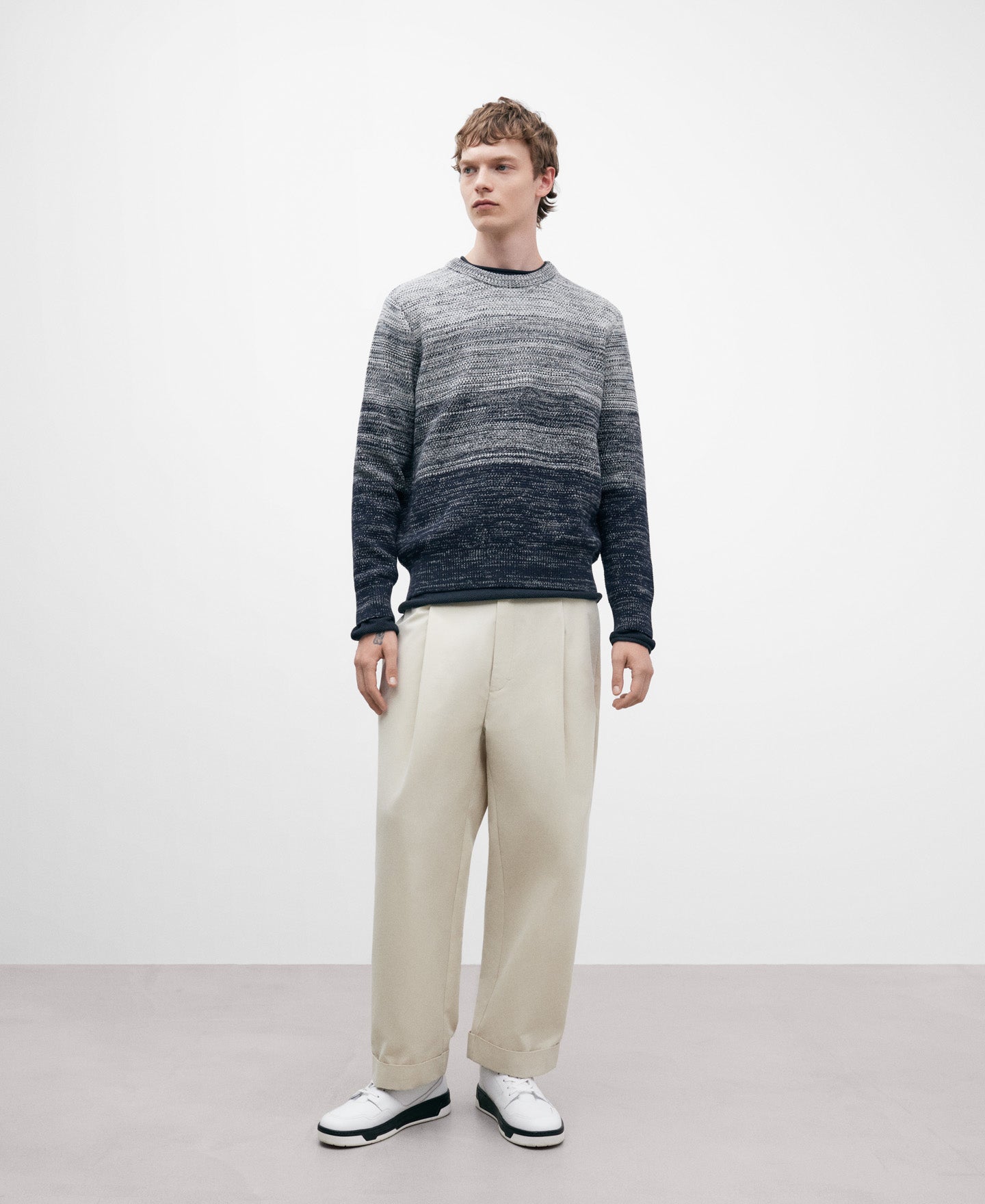 Blue Gradient Cotton Sweater