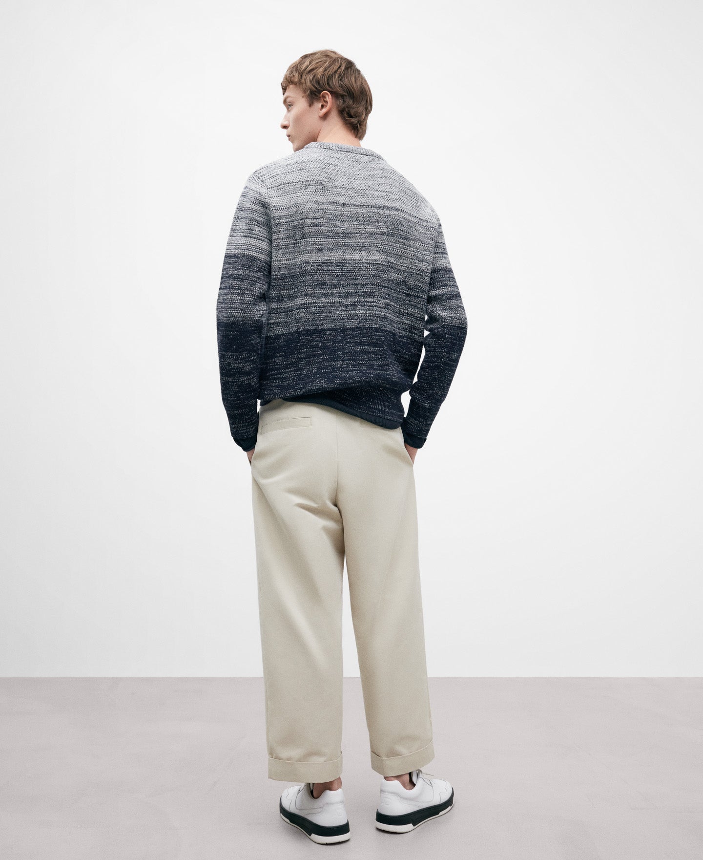 Blue Gradient Cotton Sweater