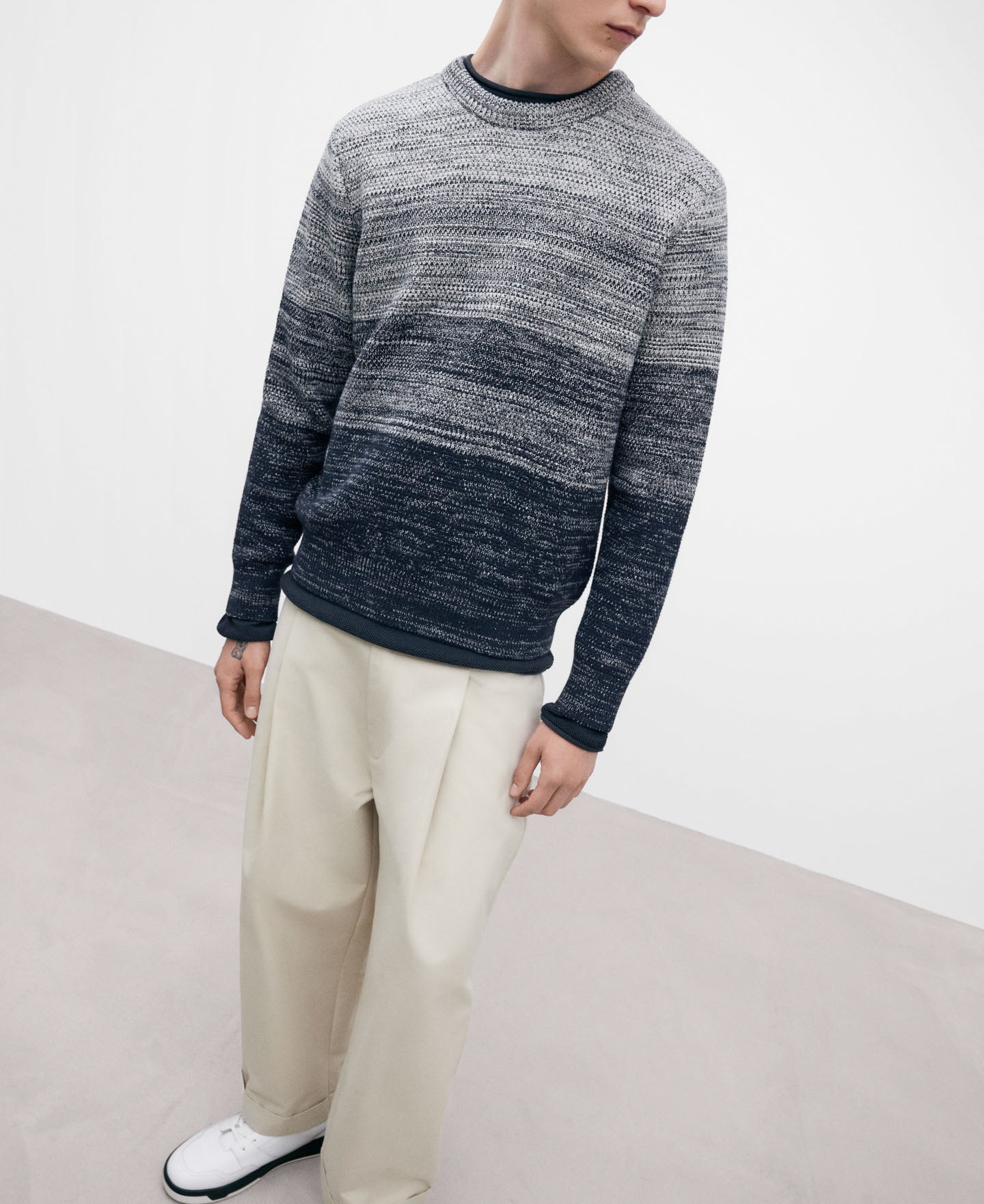 Blue Gradient Cotton Sweater