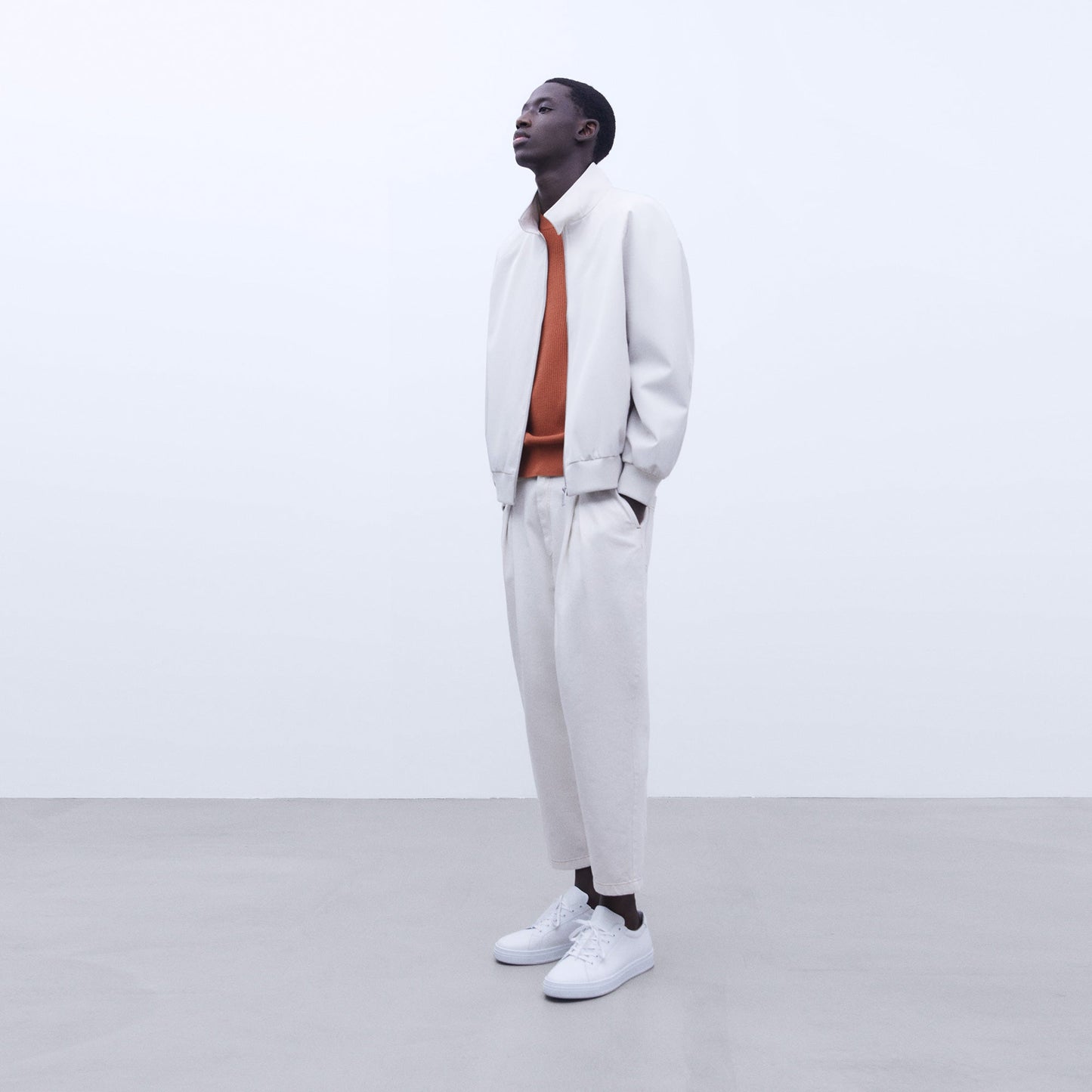 Rust Cotton Crew Neck Sweater