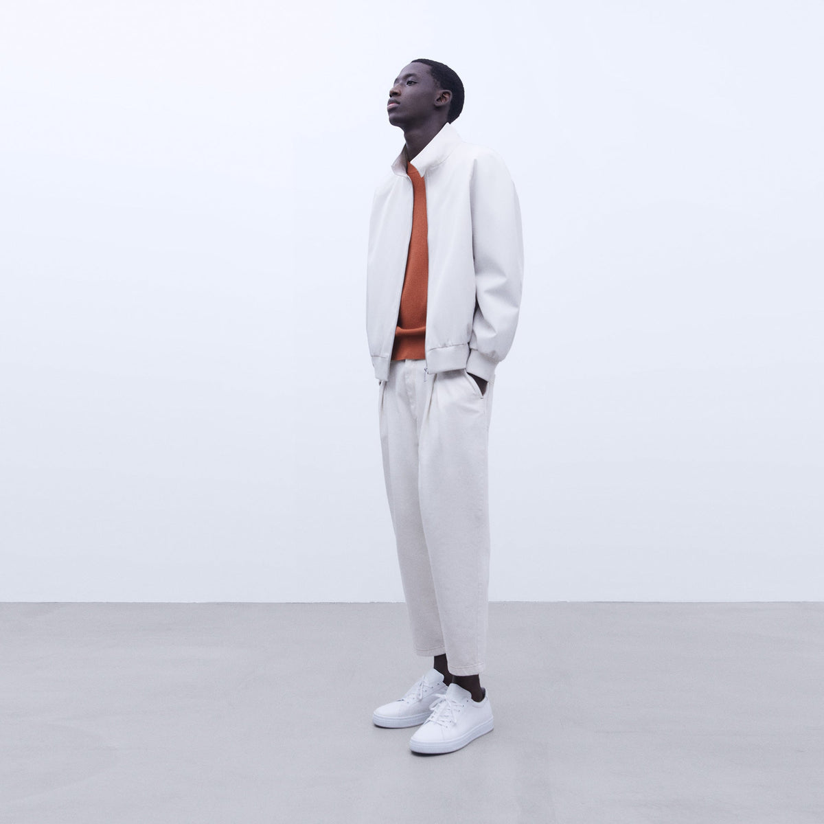 Rust Cotton Crew Neck Sweater