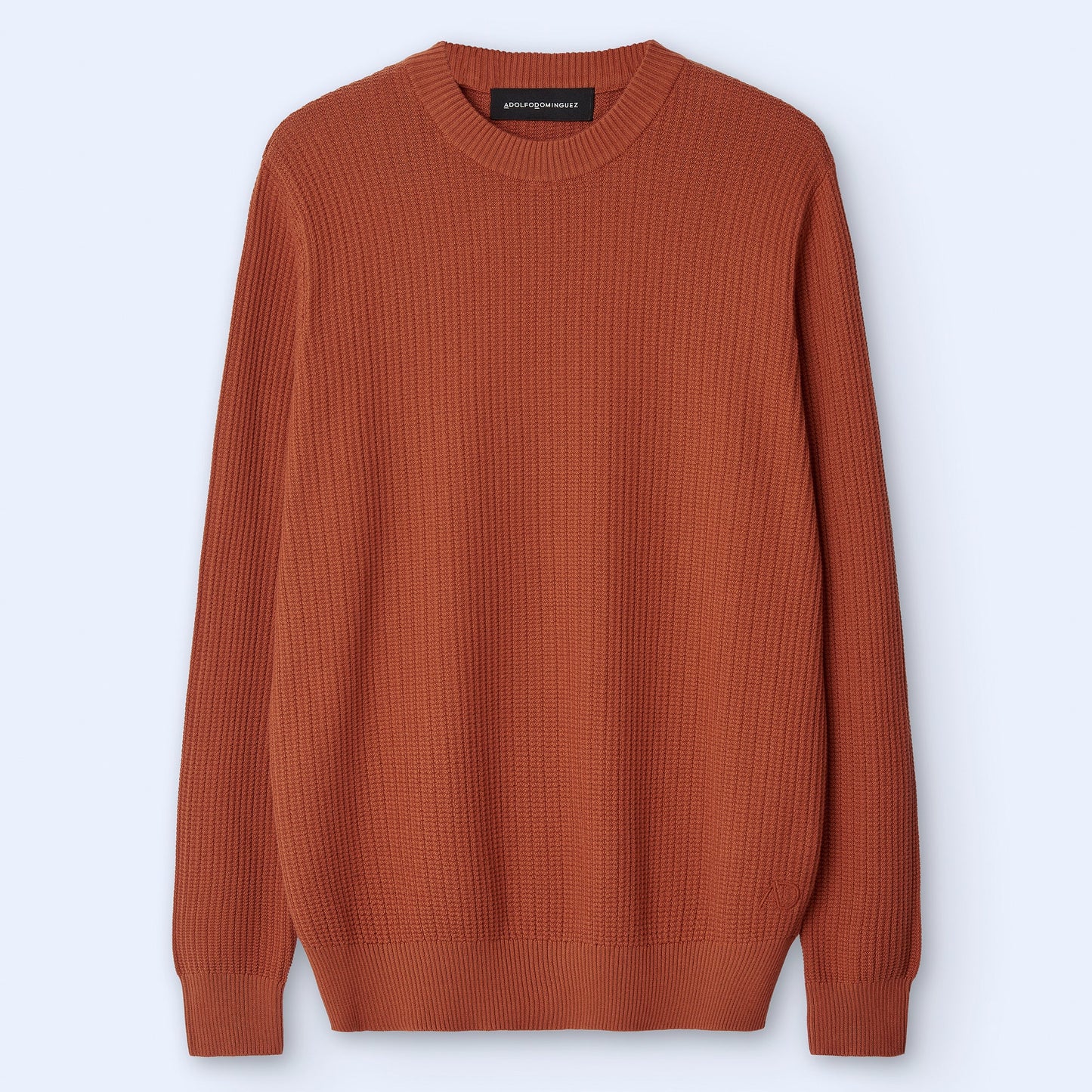 Rust Cotton Crew Neck Sweater