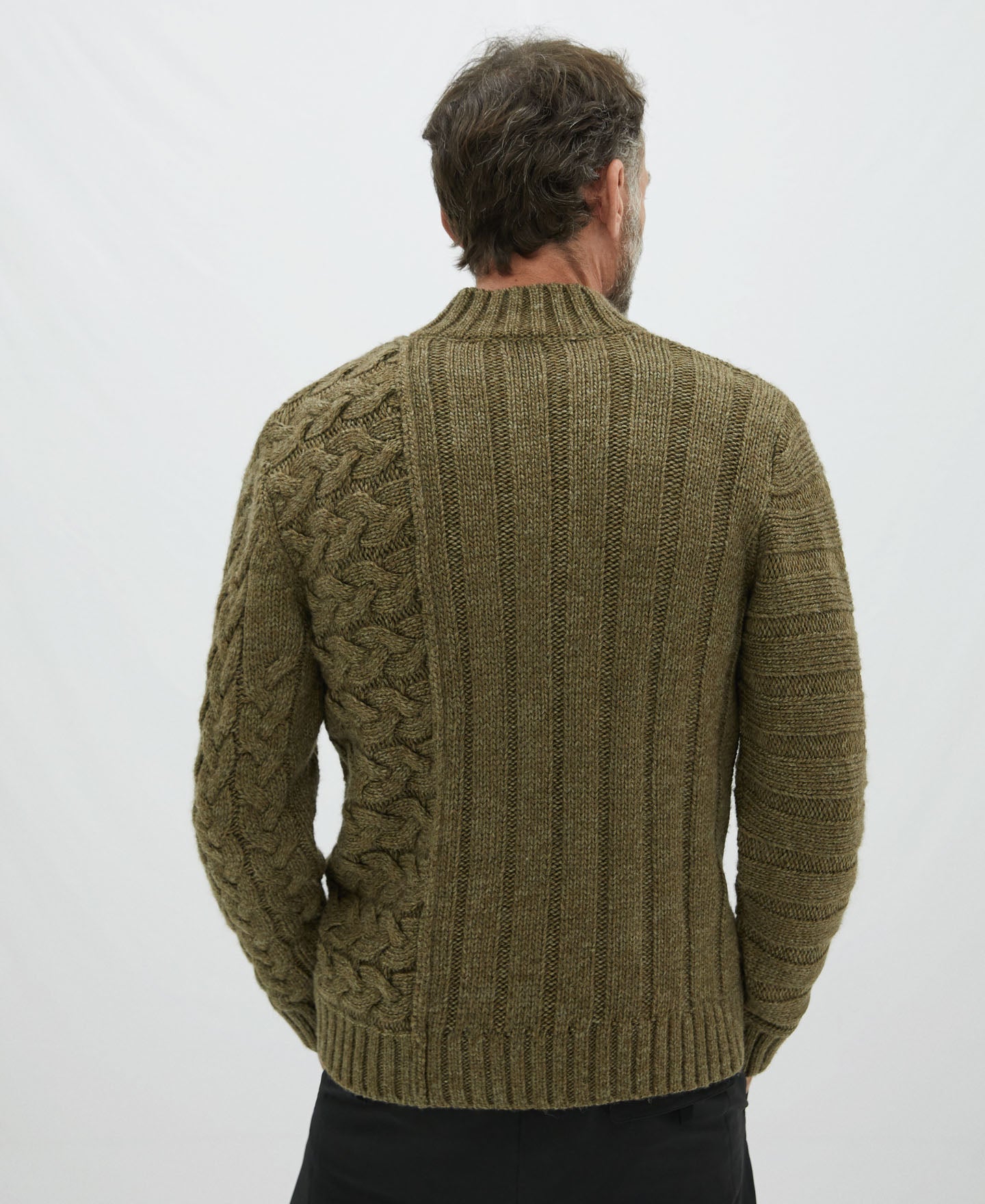 Green Braided Wool Sweater