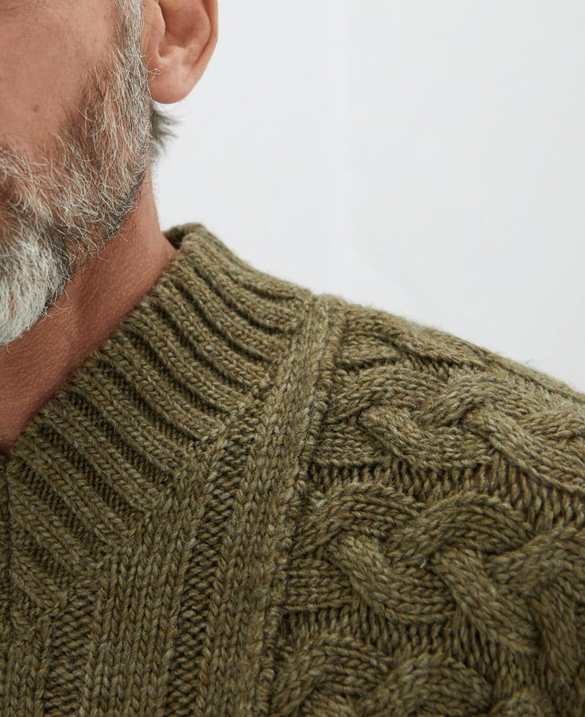 Green Braided Wool Sweater