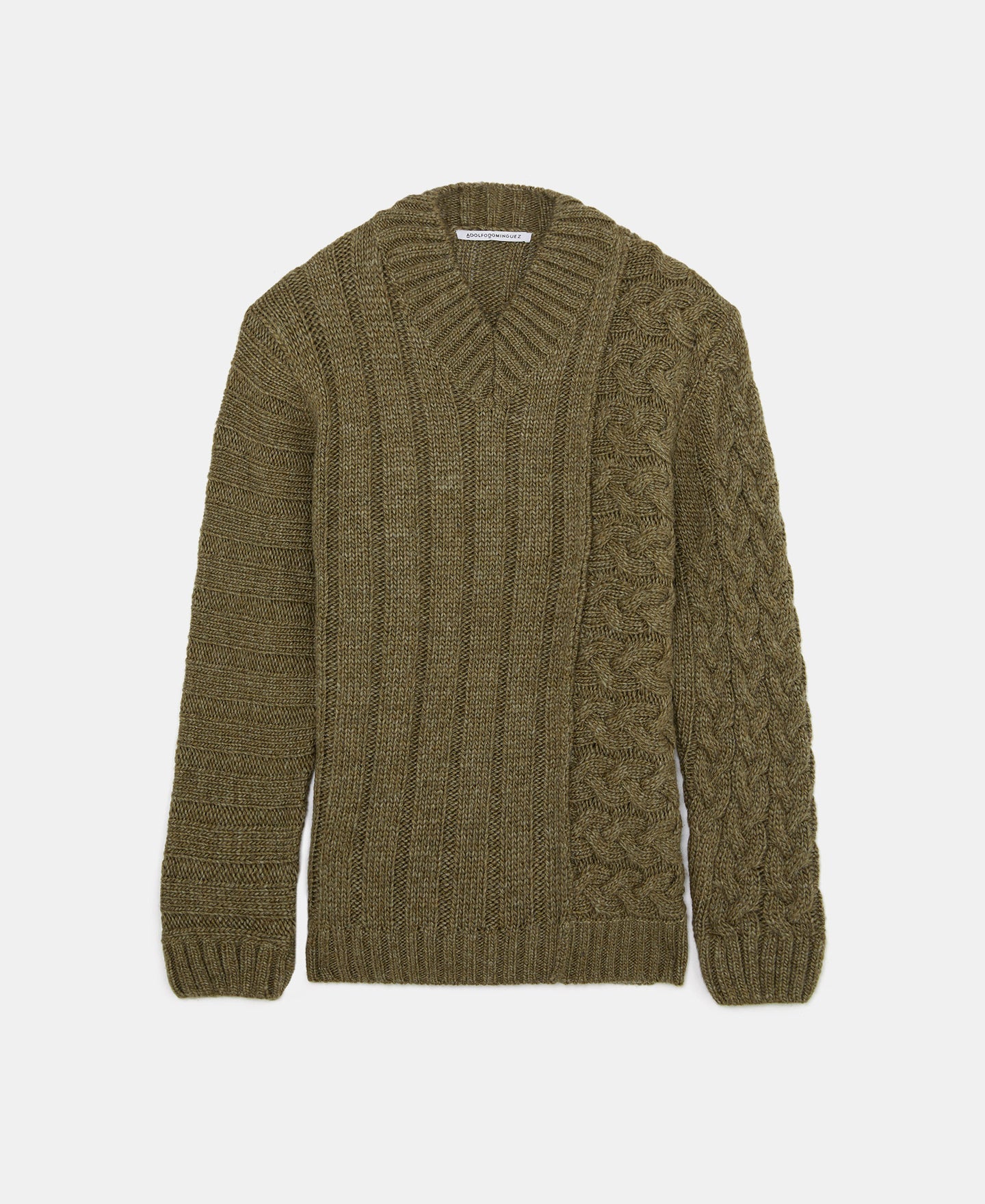 Green Braided Wool Sweater