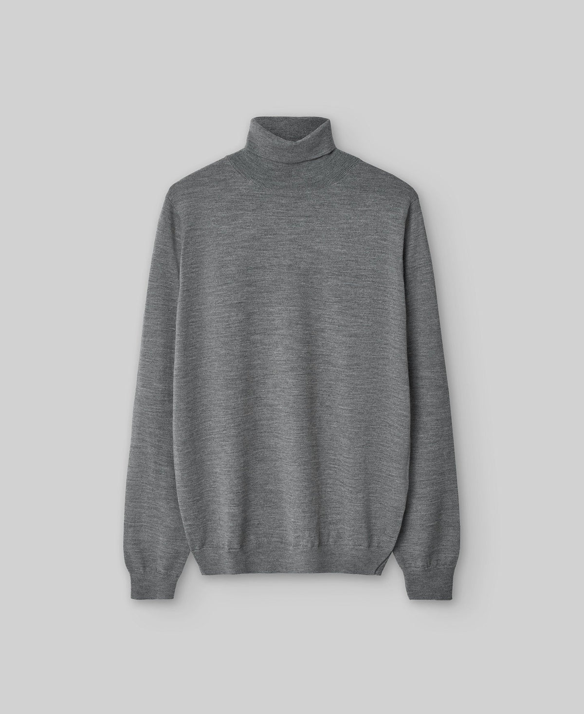 Merino wool turtleneck sweater man in grey melange