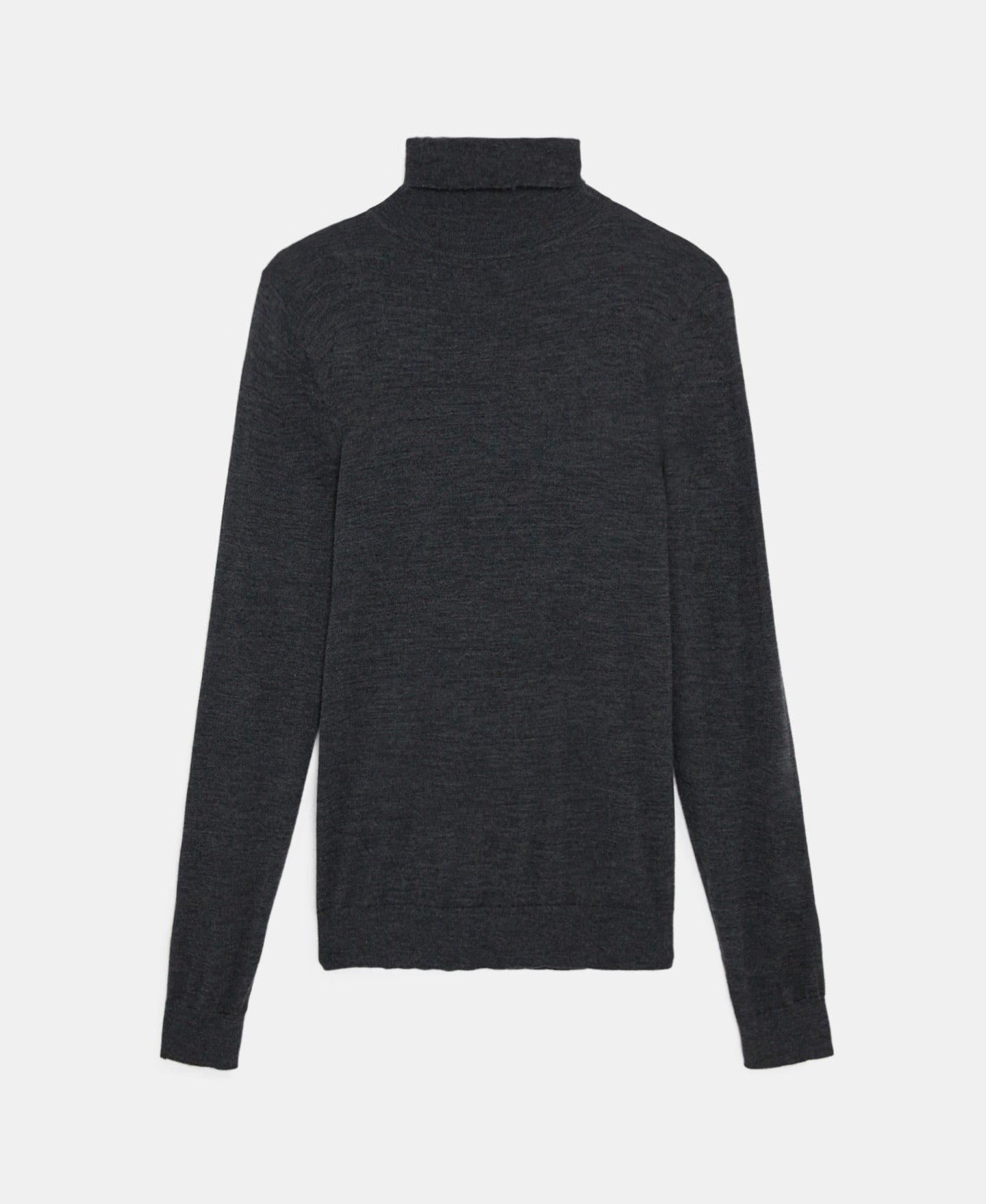 Grey Merino Wool Turtleneck Sweater