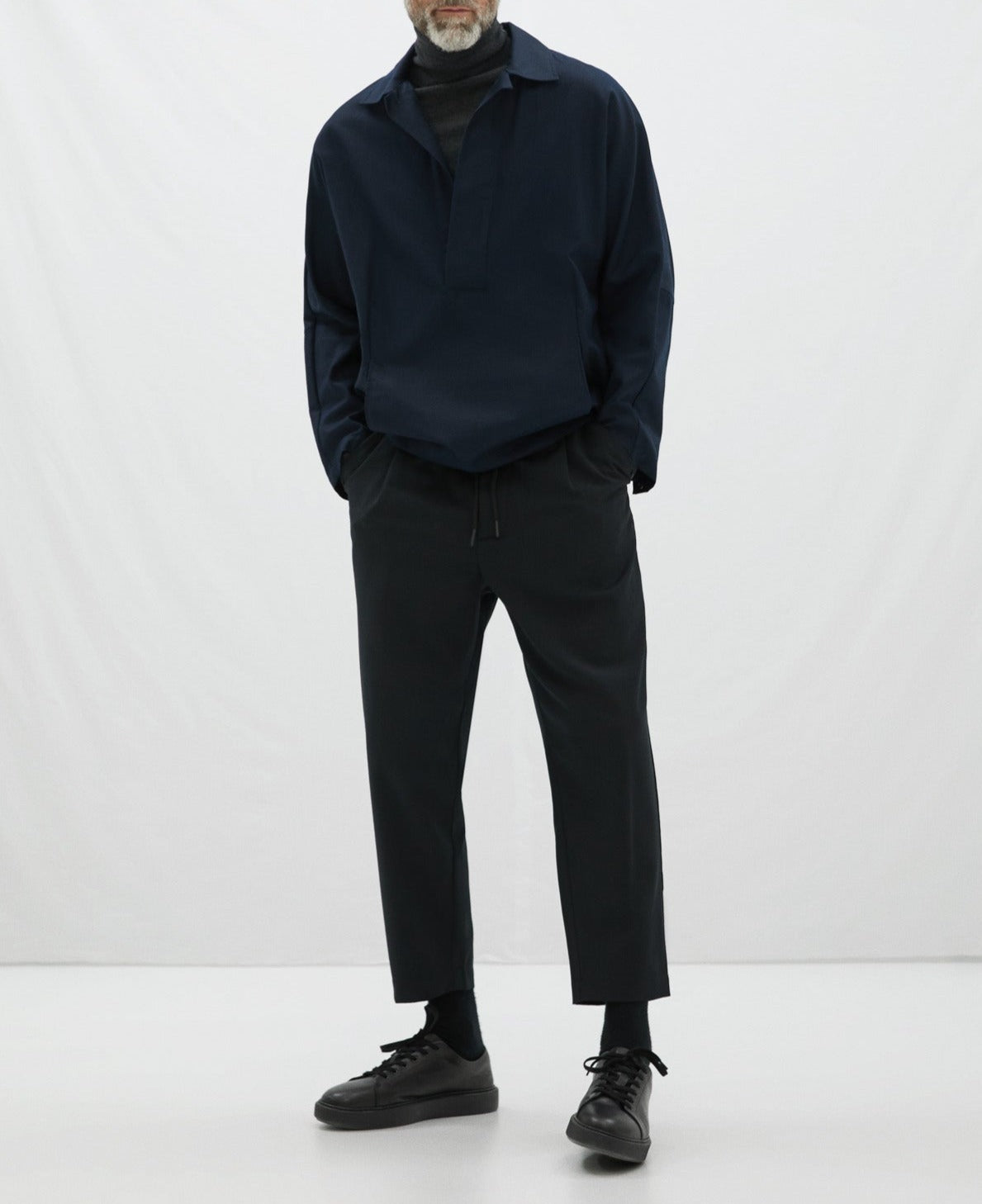 Grey Merino Wool Turtleneck Sweater