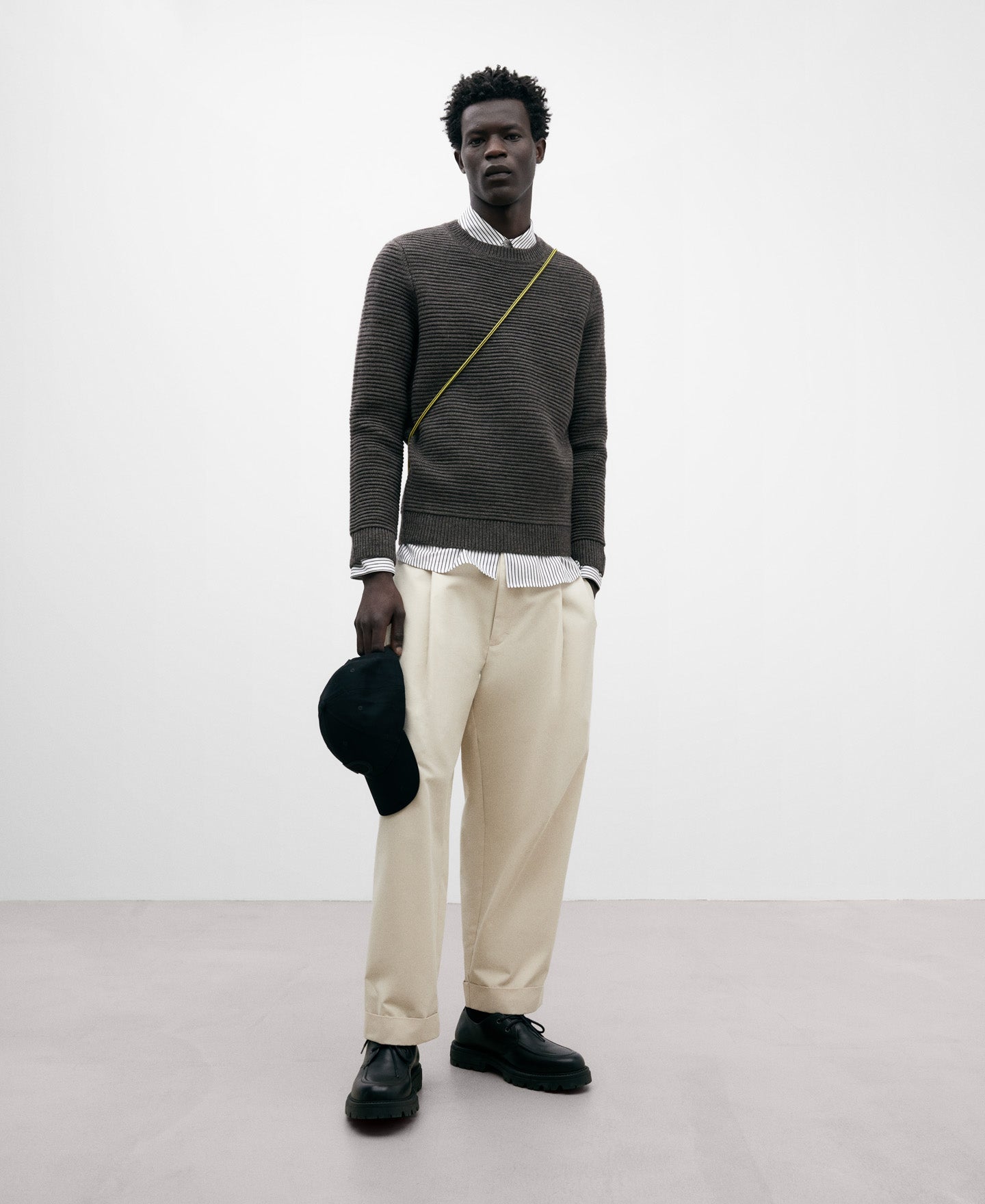 Brown Wool Blend Sweater For Men