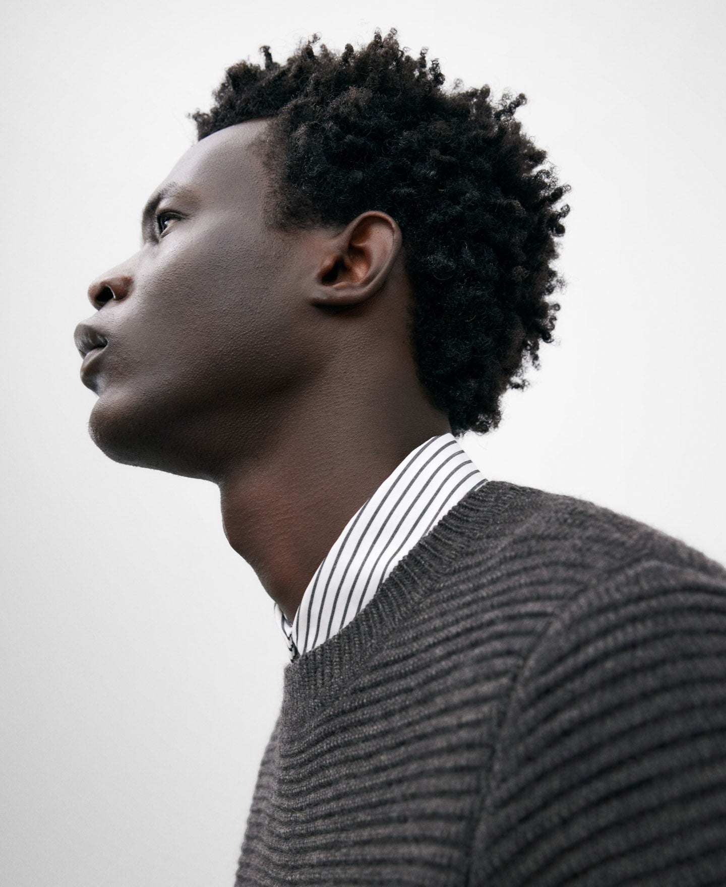 Brown Wool Blend Sweater For Men