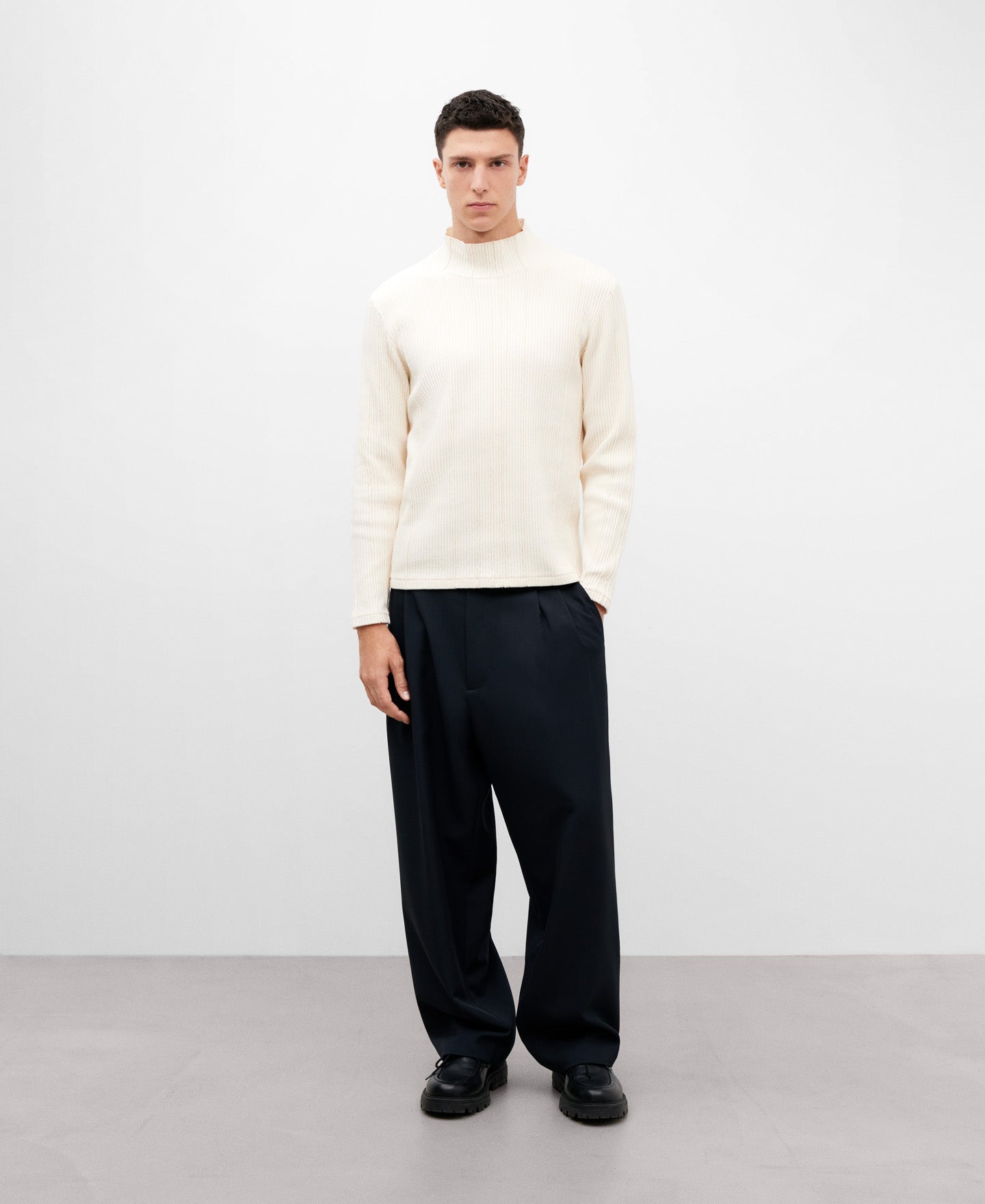 Ecru Cotton Sweater For Men