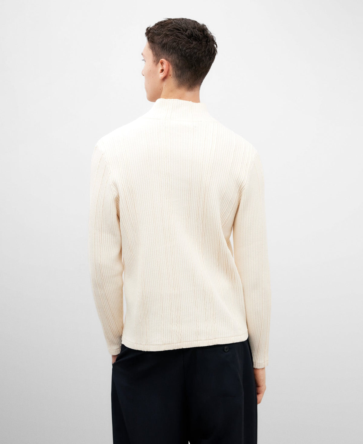 Ecru Cotton Sweater For Men
