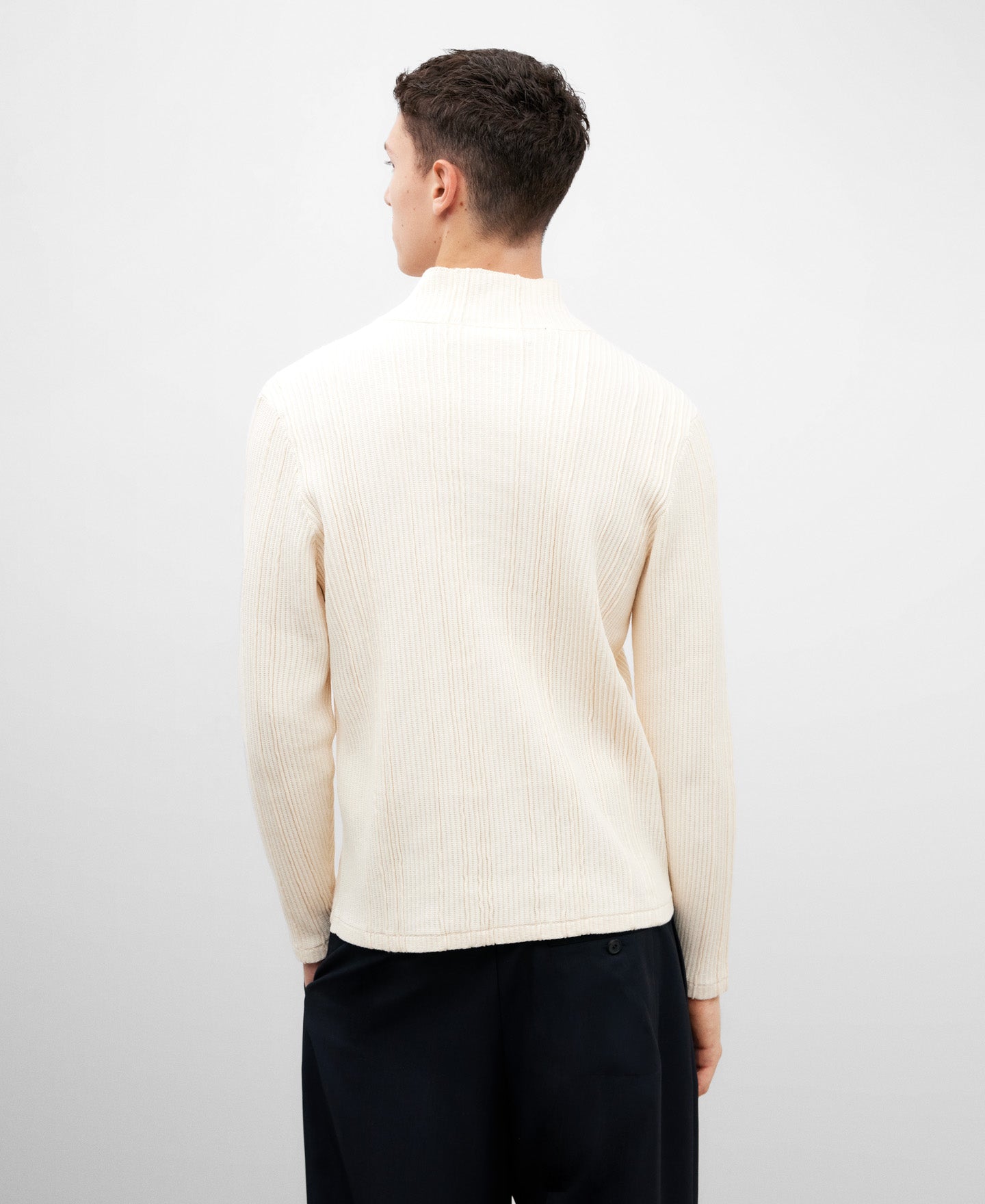 Ecru Cotton Sweater For Men