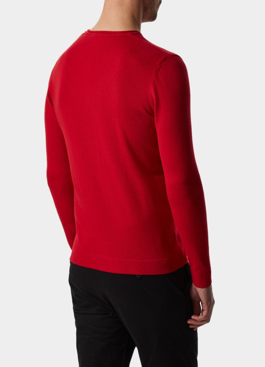 Red V-Neck Organic Cotton Sweater